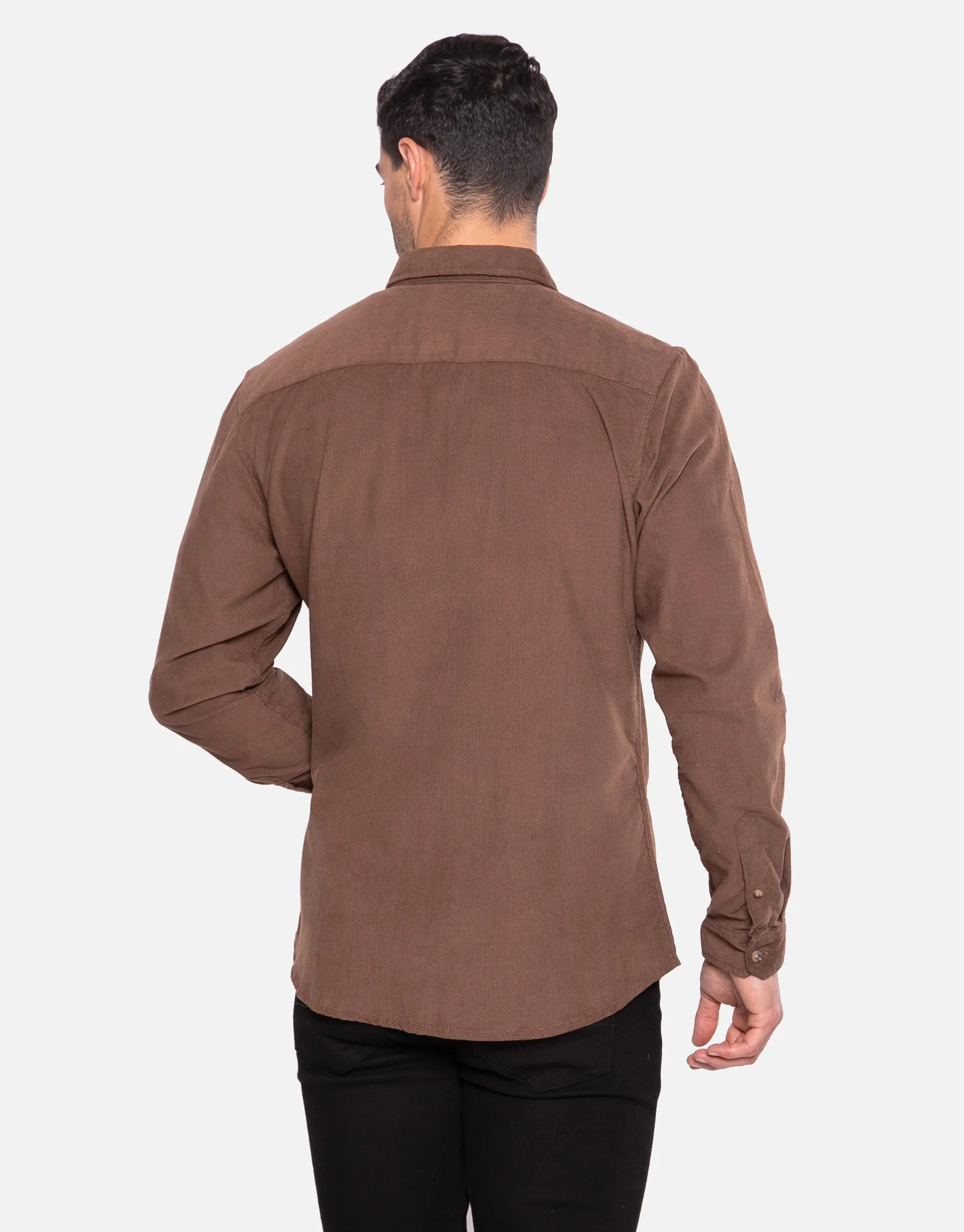 Men's Tan Long Sleeve Cord Shirt sold by Threadbare product image thumbnail 2