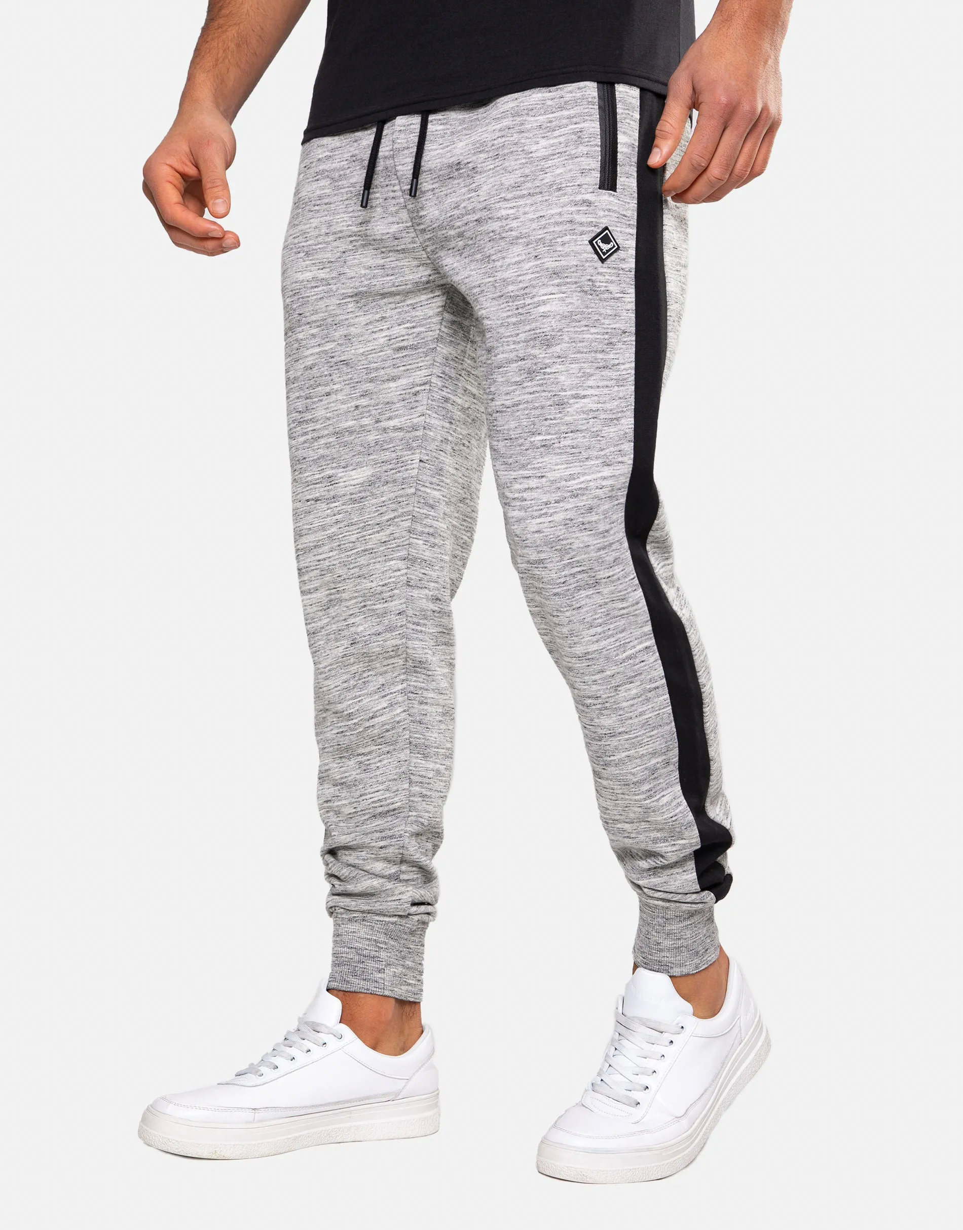Men's Grey Space Dye Joggers sold by Threadbare