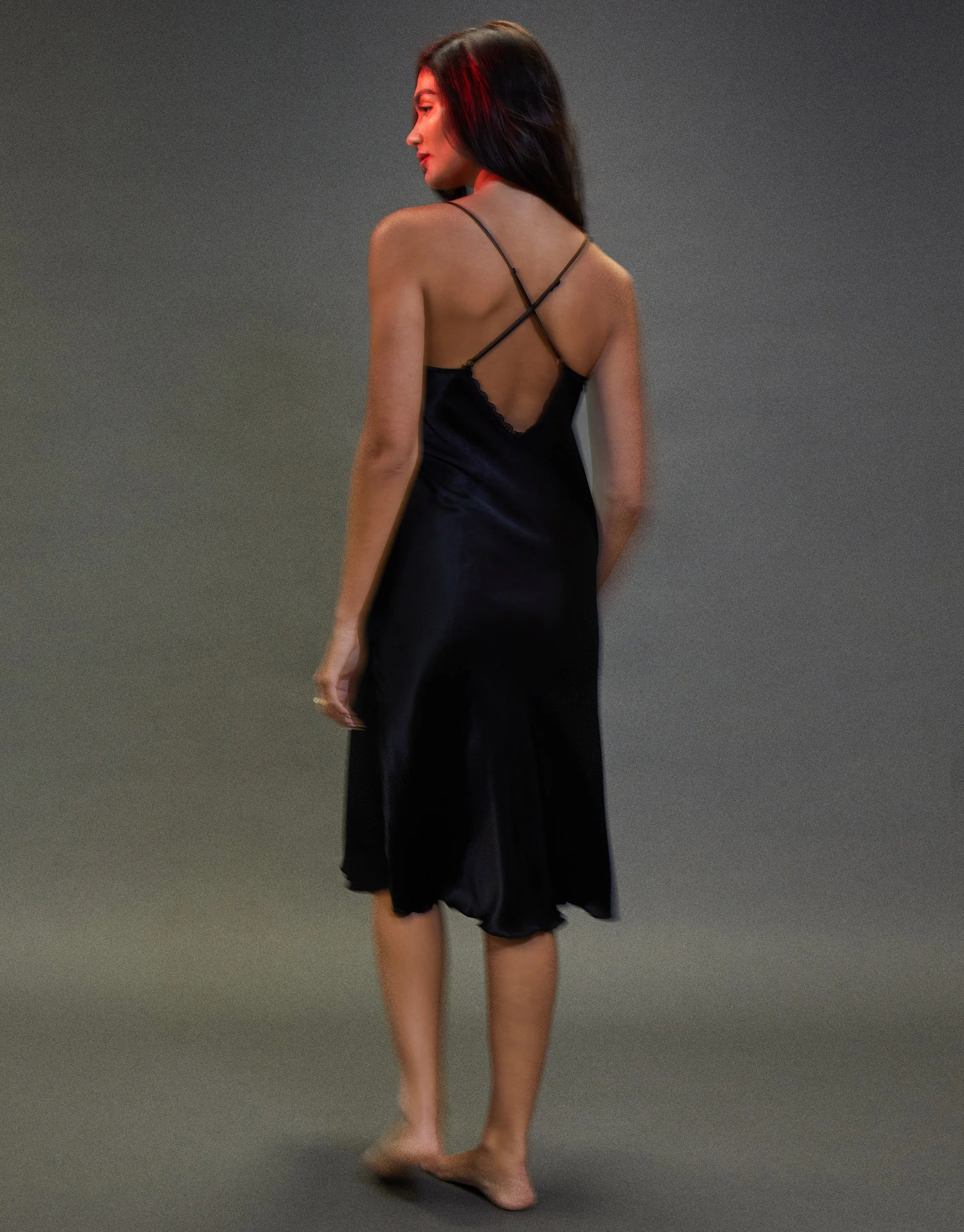 Women's Black Satin Halterneck Night Dress sold by Threadbare product image thumbnail 2