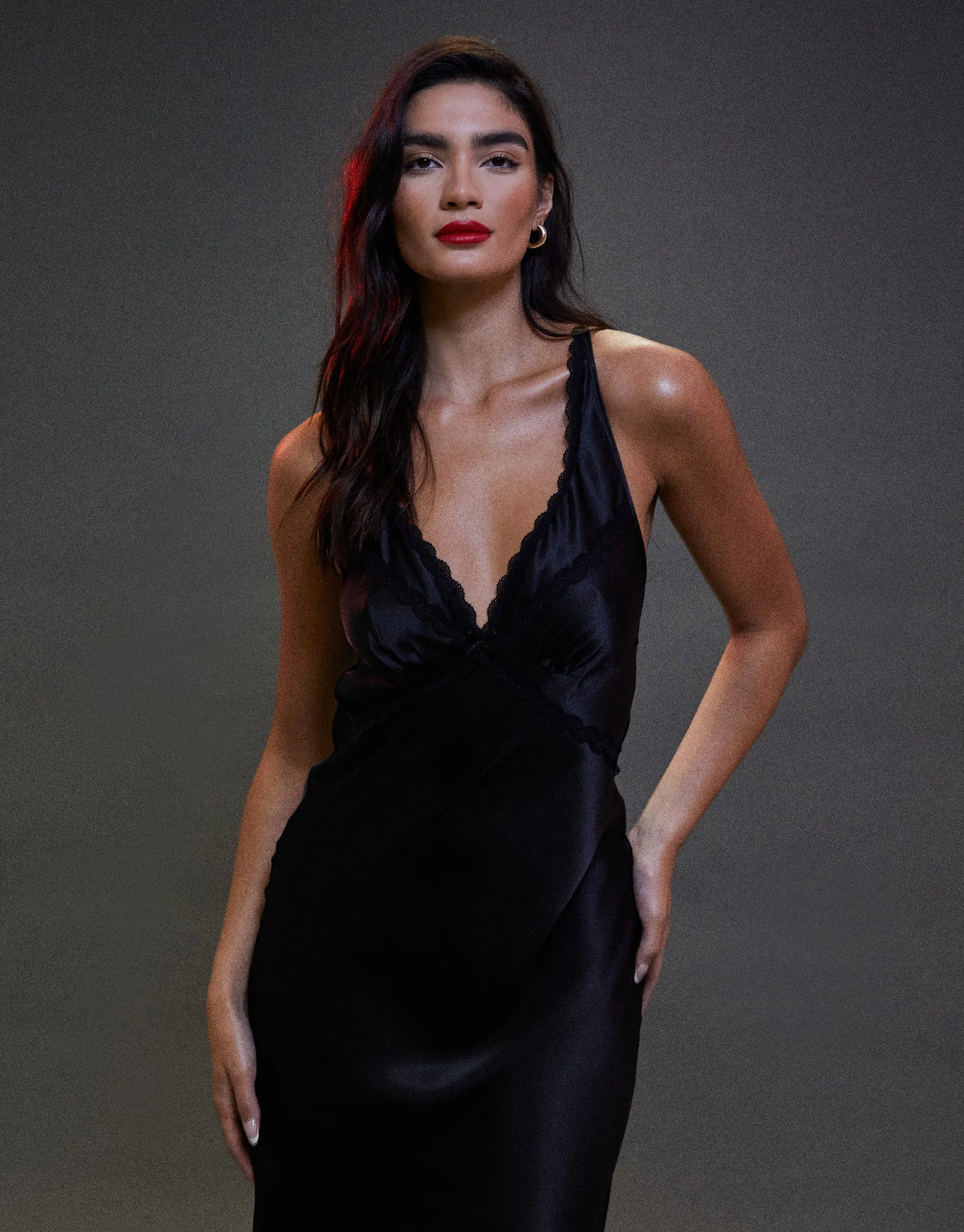 Women's Black Satin Halterneck Night Dress sold by Threadbare