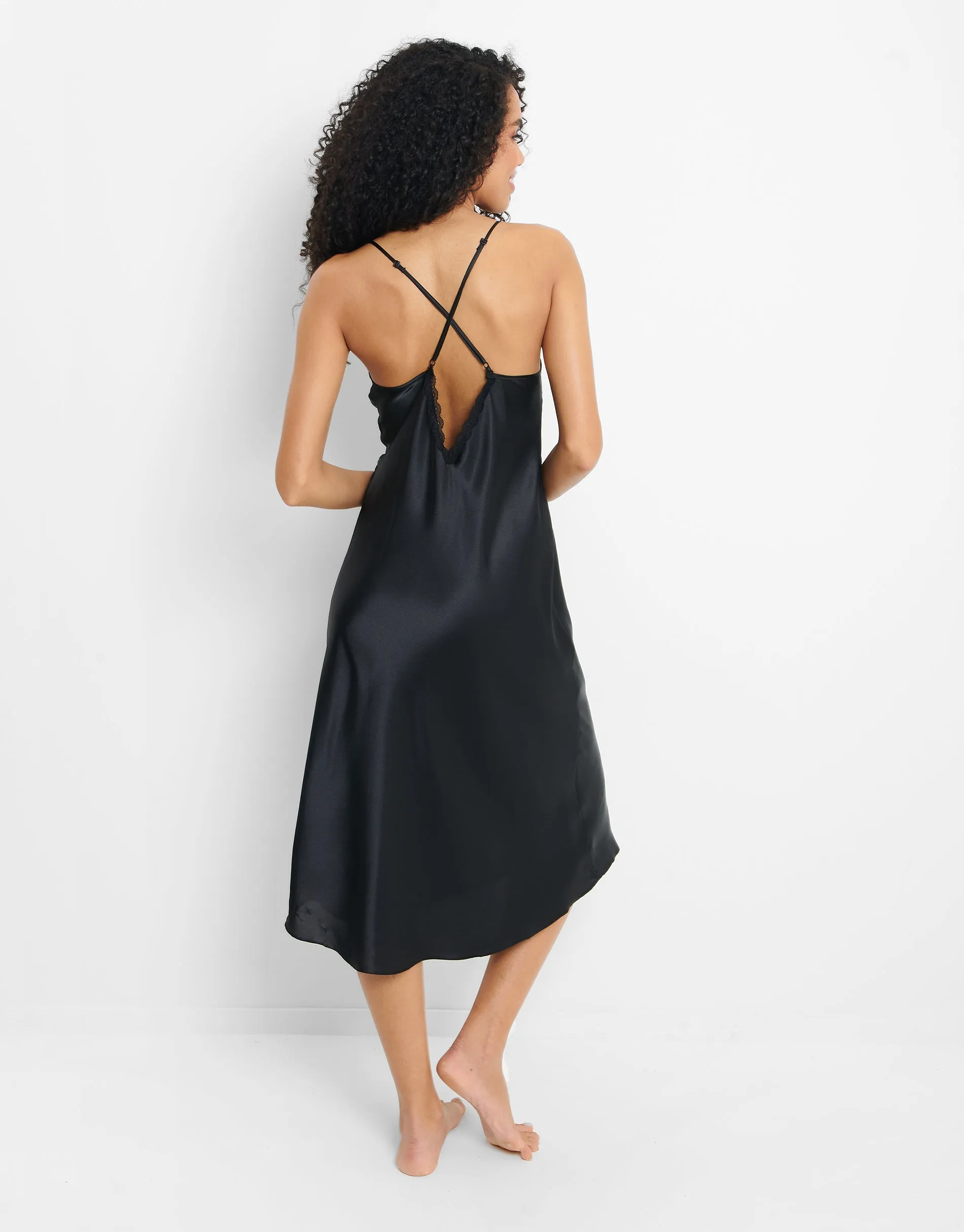 Women's Black Satin Halterneck Night Dress sold by Threadbare product image thumbnail 5