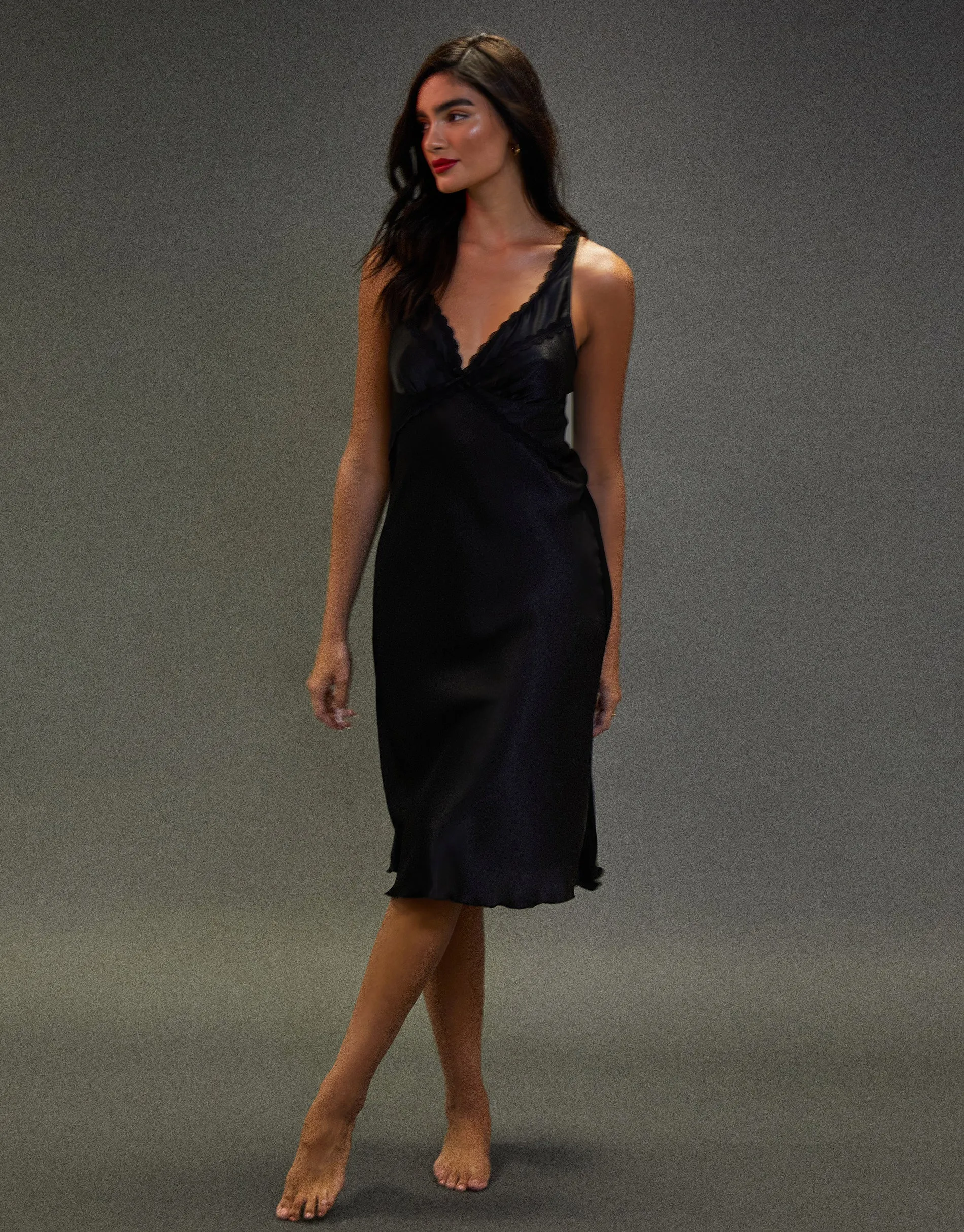 Women's Black Satin Halterneck Night Dress sold by Threadbare product image thumbnail 3