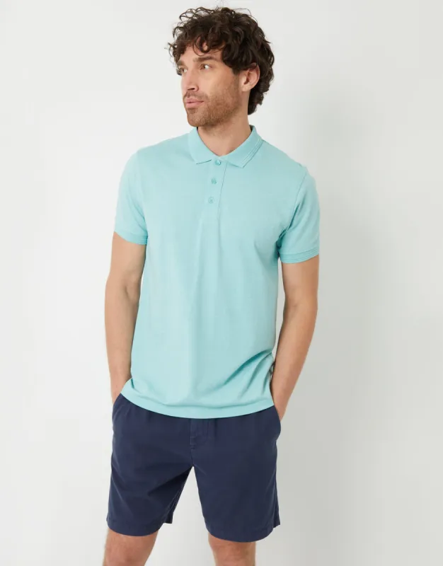 Light Blue Grindle Polo Shirt made by Threadbare