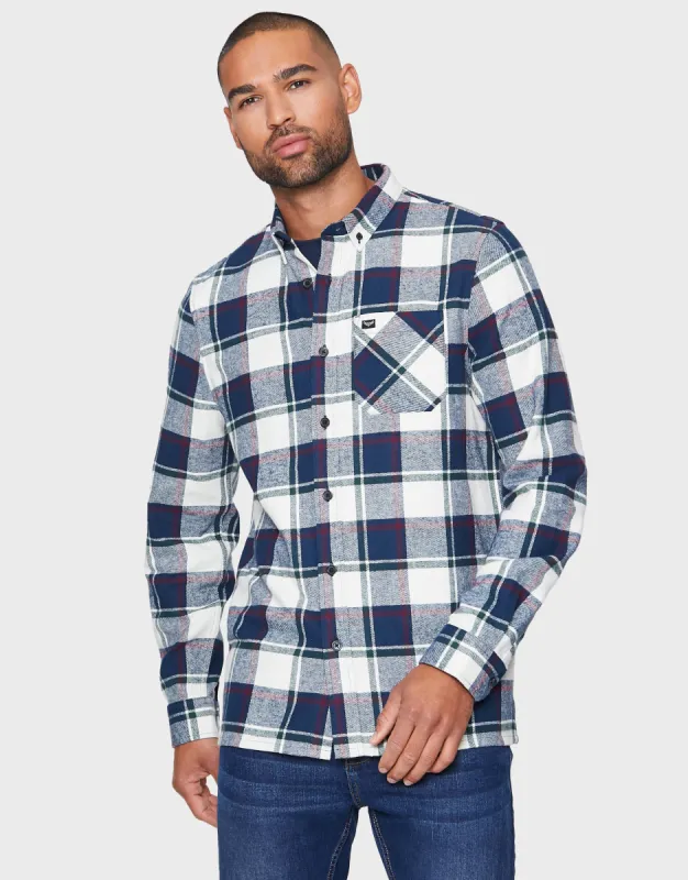 Men's Blue Check Long Sleeve Shirt sold by Threadbare