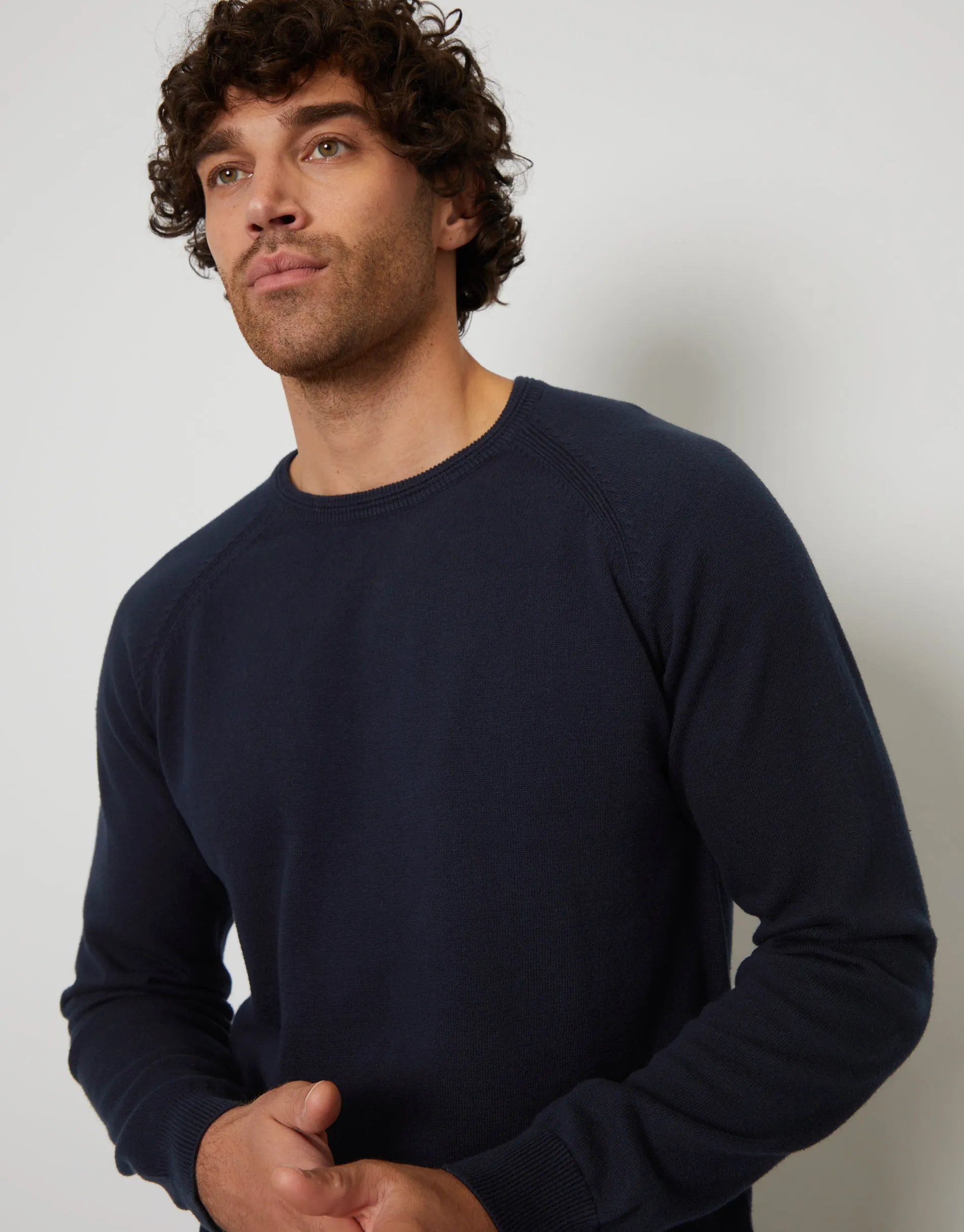 Men's Navy Crew Neck Knitted Jumper sold by Threadbare product image thumbnail 5