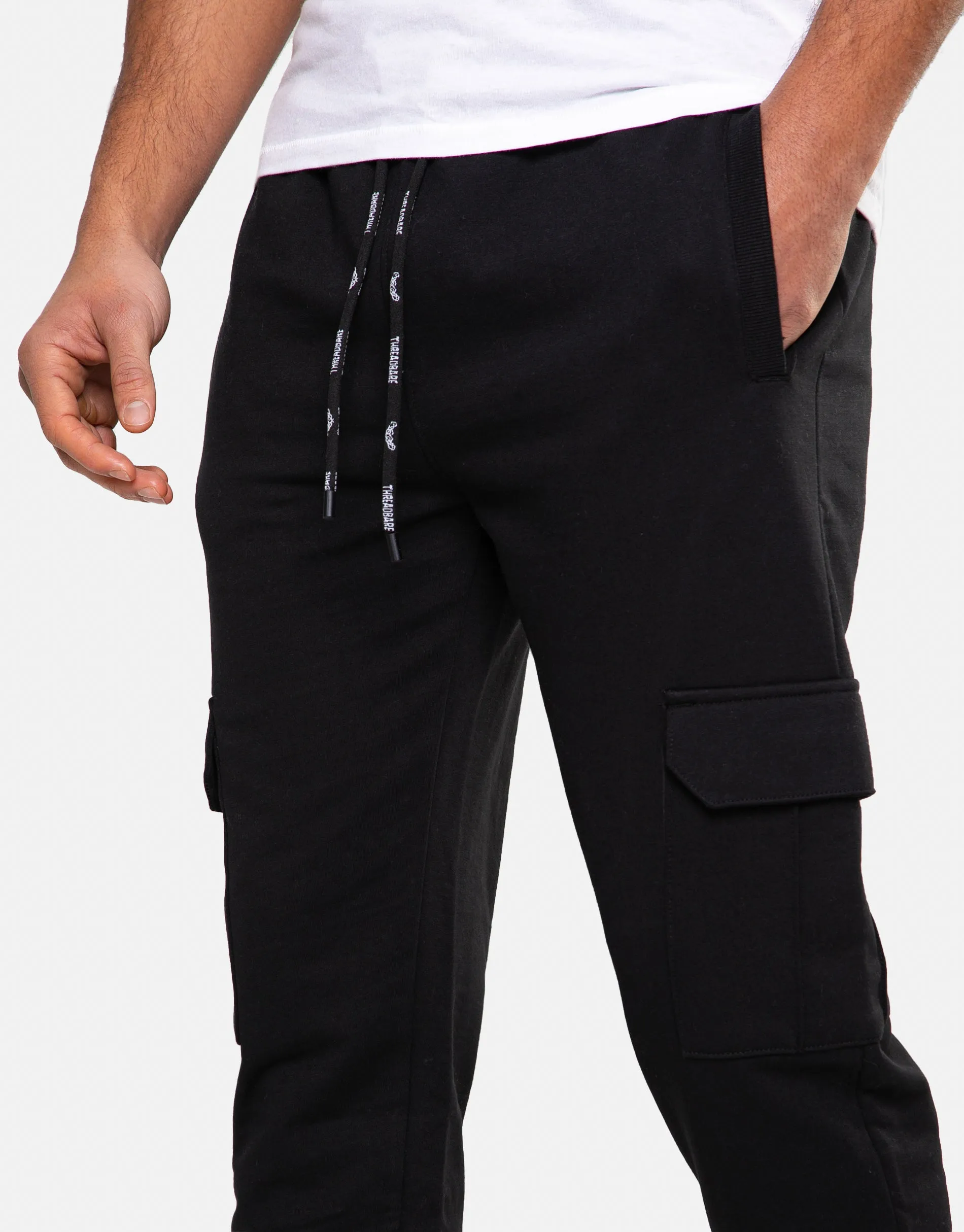 Black Cargo Style Joggers sold by Threadbare product image thumbnail 4