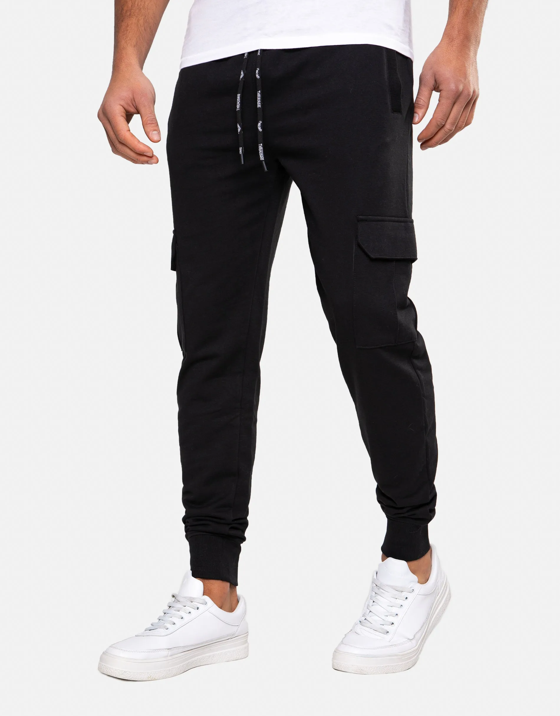 Black Cargo Style Joggers sold by Threadbare
