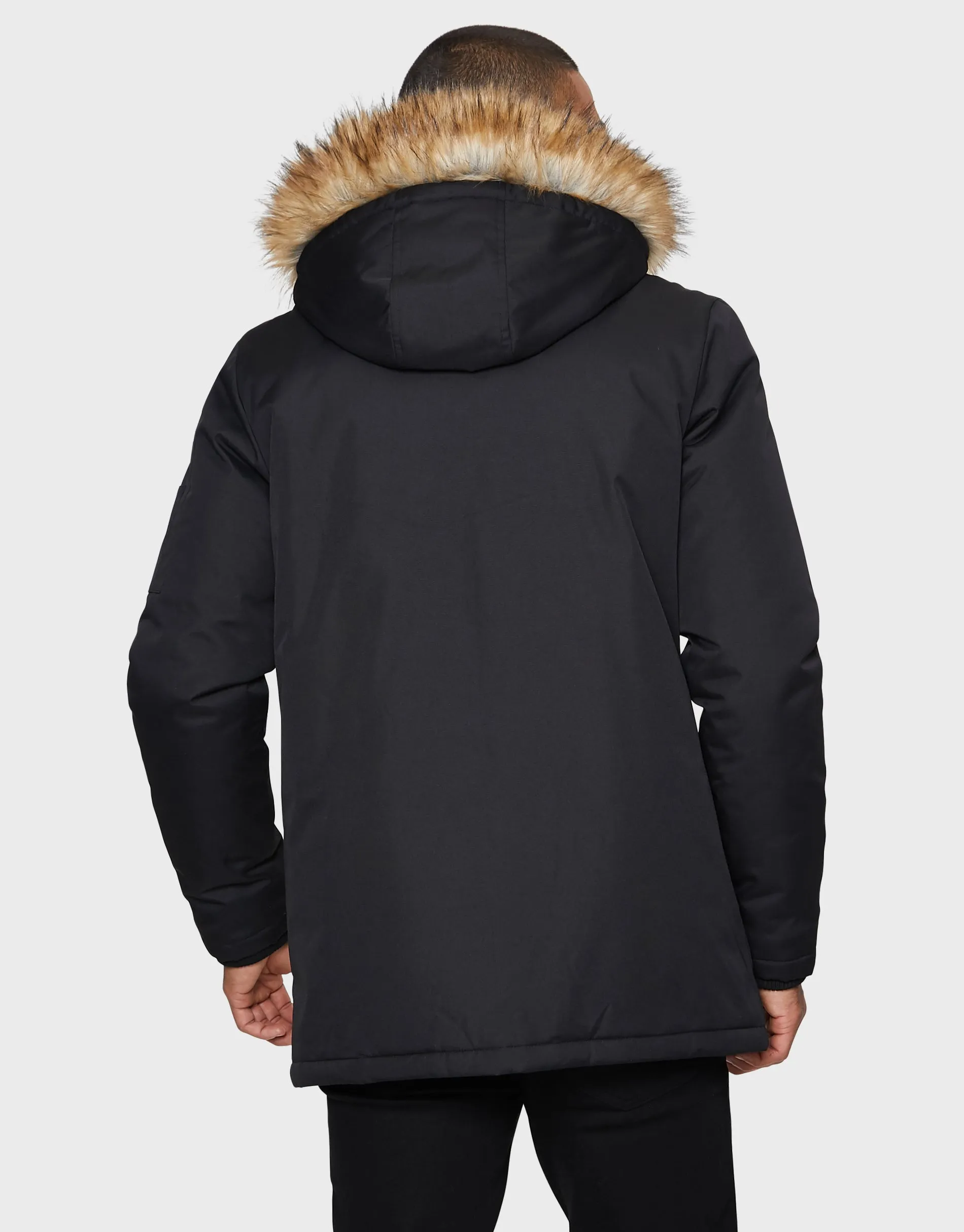 Men's Black Parka Jacket sold by Threadbare product image thumbnail 2