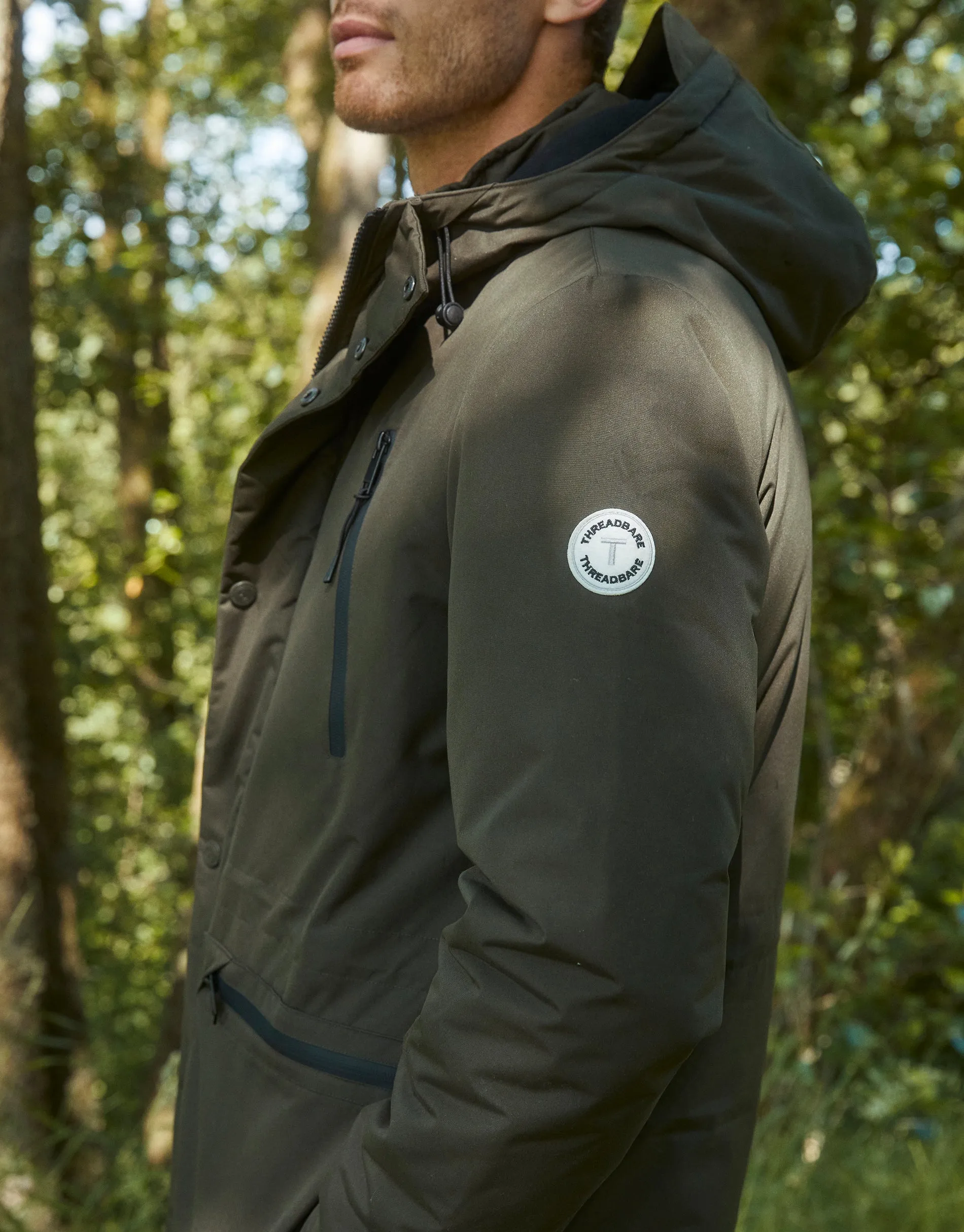 Men's Khaki Utility Hooded Jacket sold by Threadbare product image thumbnail 3