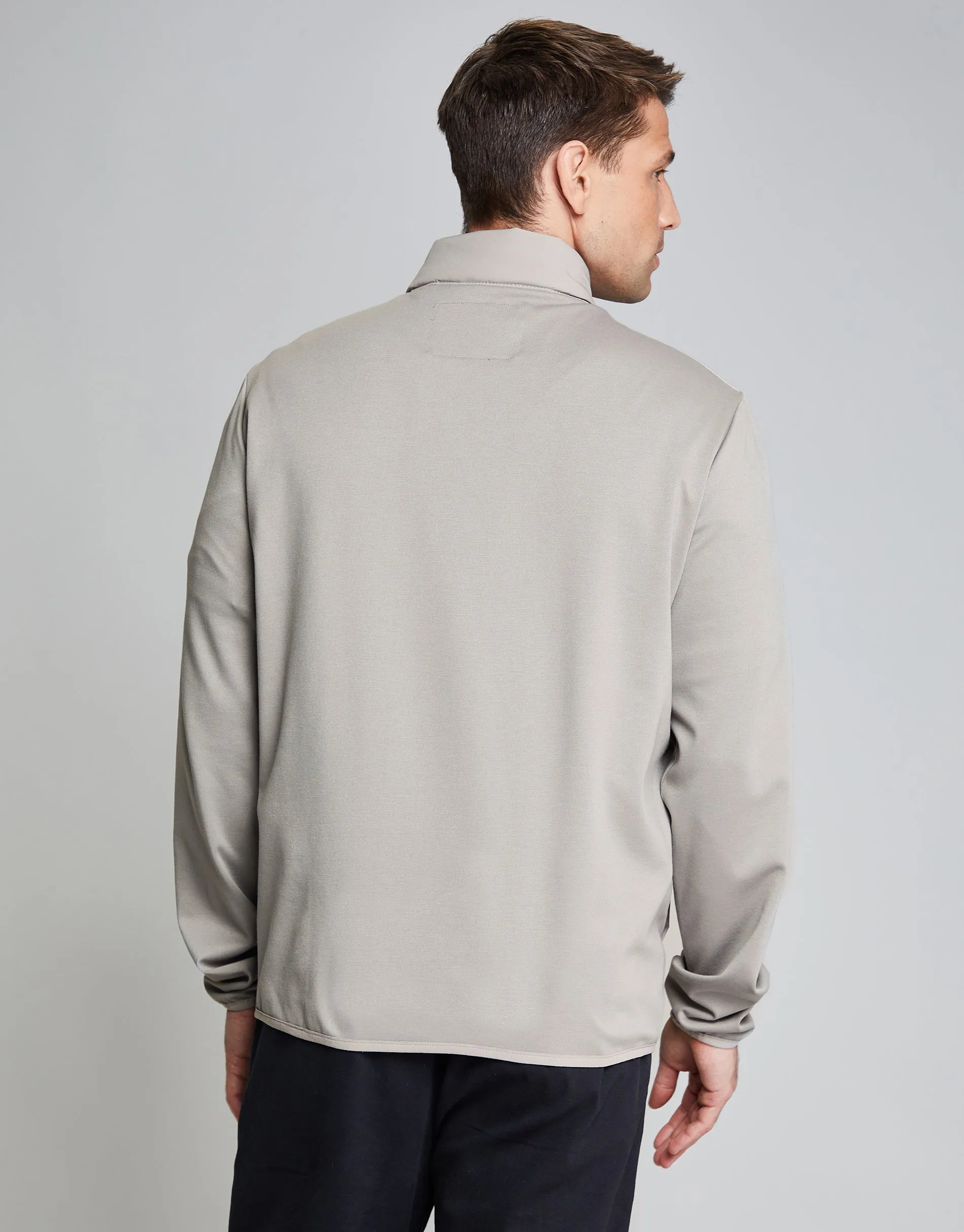 Threadbare Luxe Men's Stone Quilted Hybrid Funnel Neck Jacket sold by Threadbare product image thumbnail 2