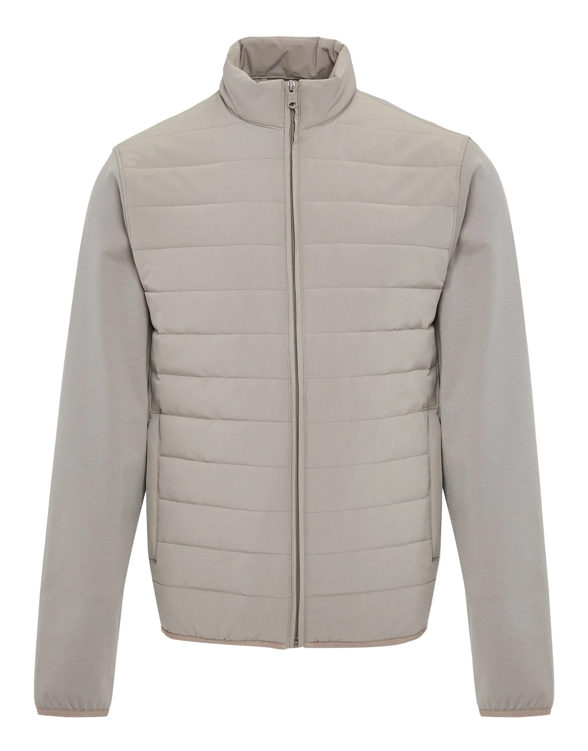 Threadbare Luxe Men's Stone Quilted Hybrid Funnel Neck Jacket sold by Threadbare product image thumbnail 5
