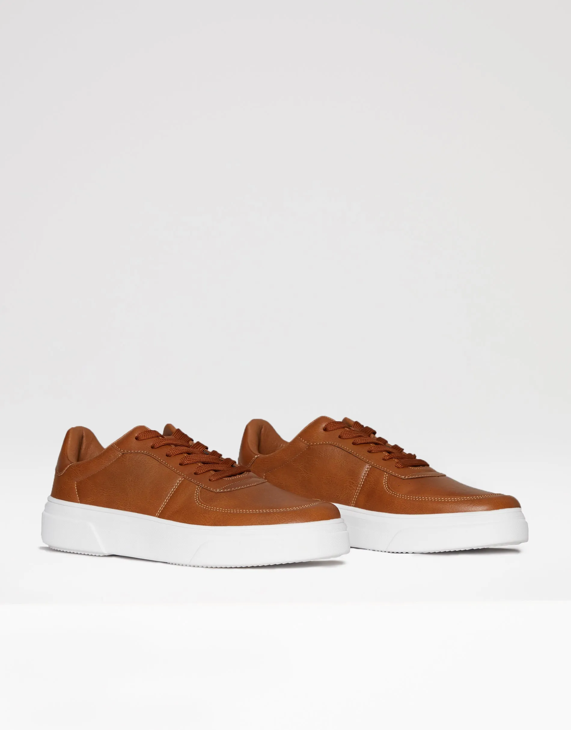 Threadbare Men's Tan Brown Retro Raised Sole Casual Trainers sold by Threadbare product image thumbnail 3