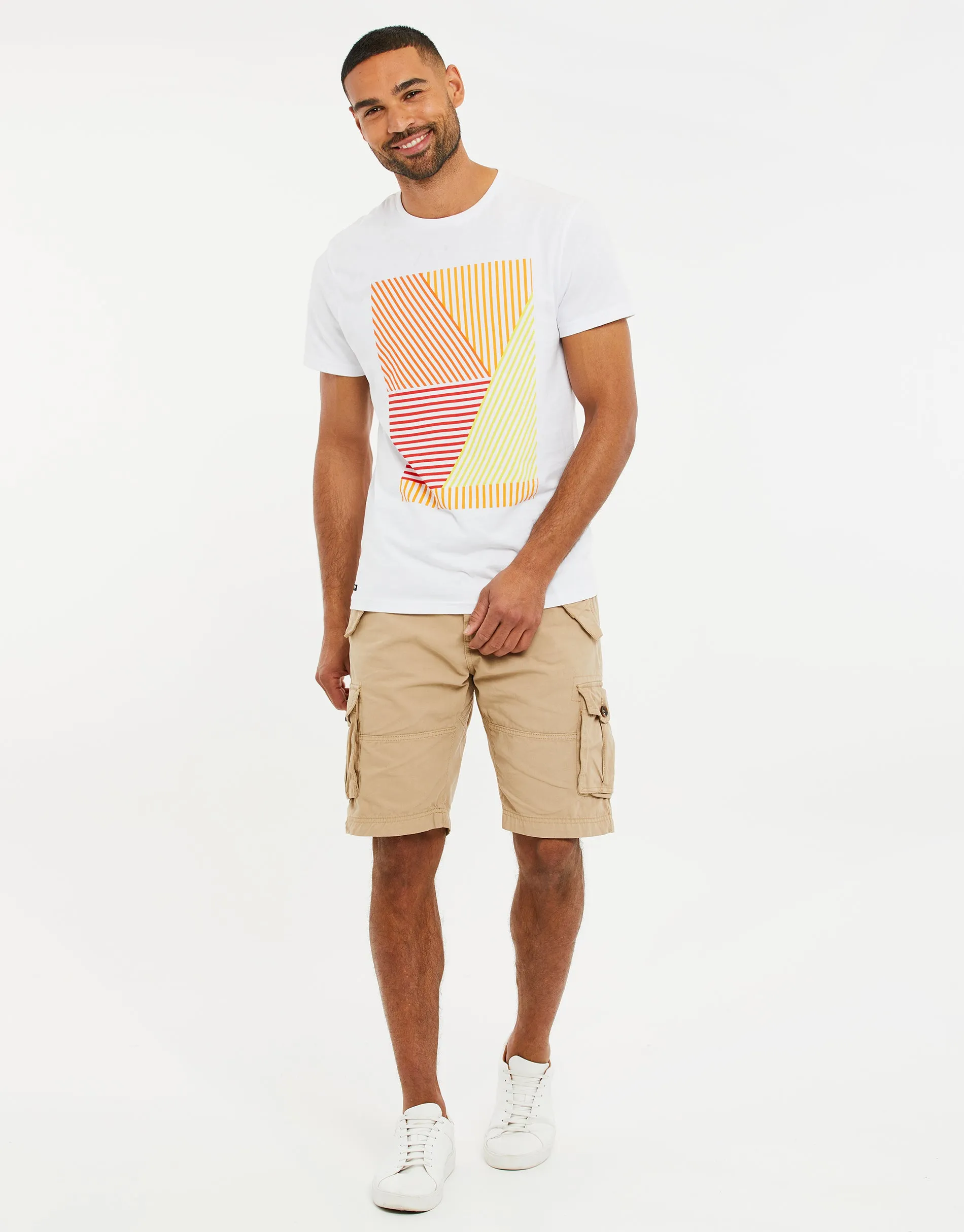 Men's Stone Belted Cargo Shorts sold by Threadbare product image thumbnail 3