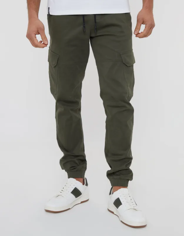 Threadbare Men's Khaki Green Jogger Style Cargo Trousers sold by Threadbare