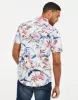 Men's White Palm Print Short Sleeve Shirt sold by Threadbare