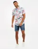 Men's White Palm Print Short Sleeve Shirt sold by Threadbare