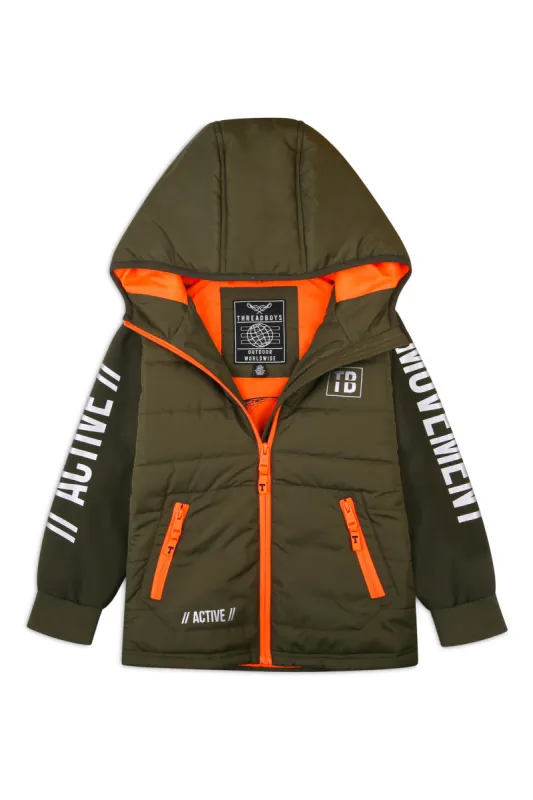 Boys' Khaki Printed Jacket sold by Threadbare