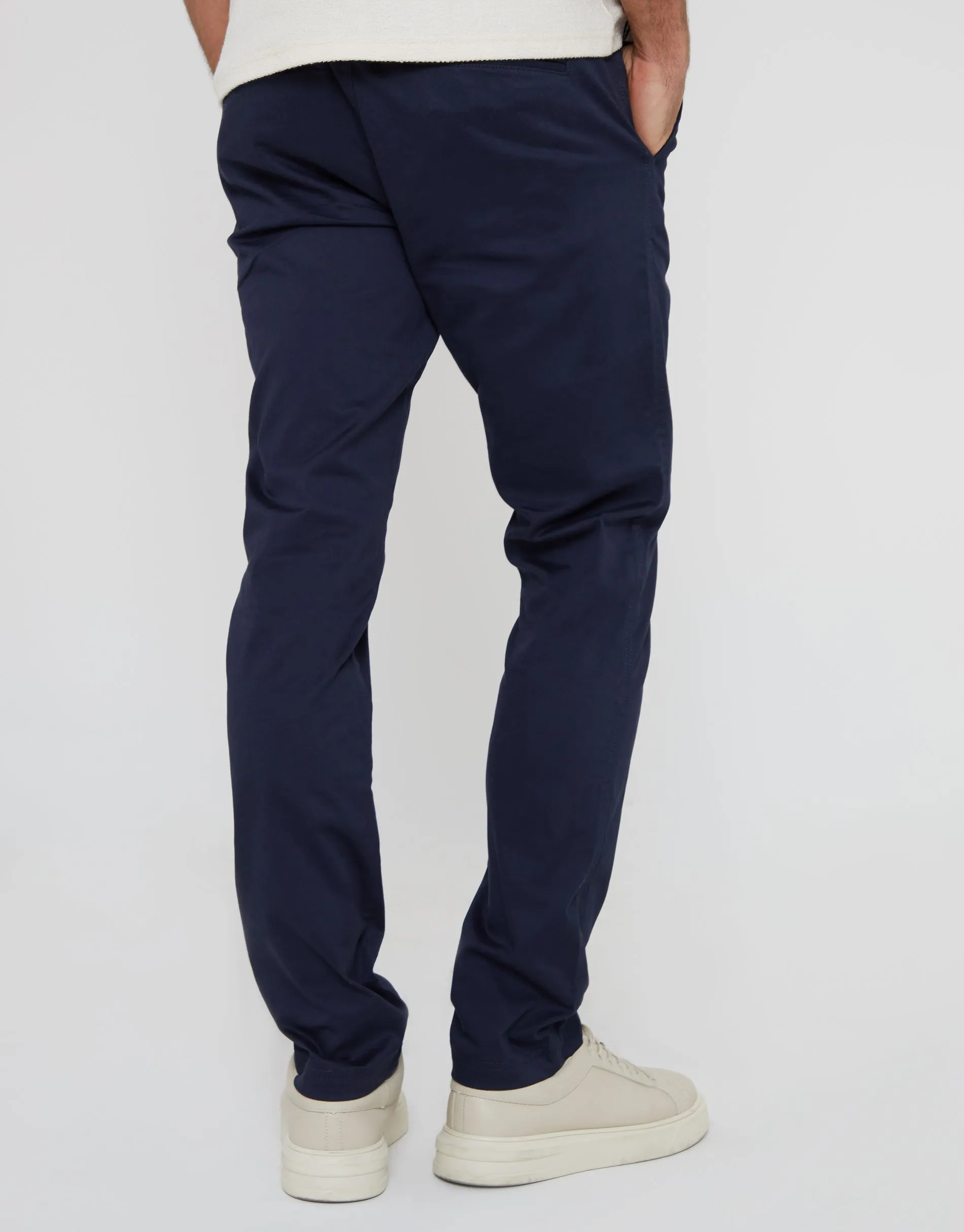 Navy Slim Fit Chino Trousers sold by Threadbare product image thumbnail 2