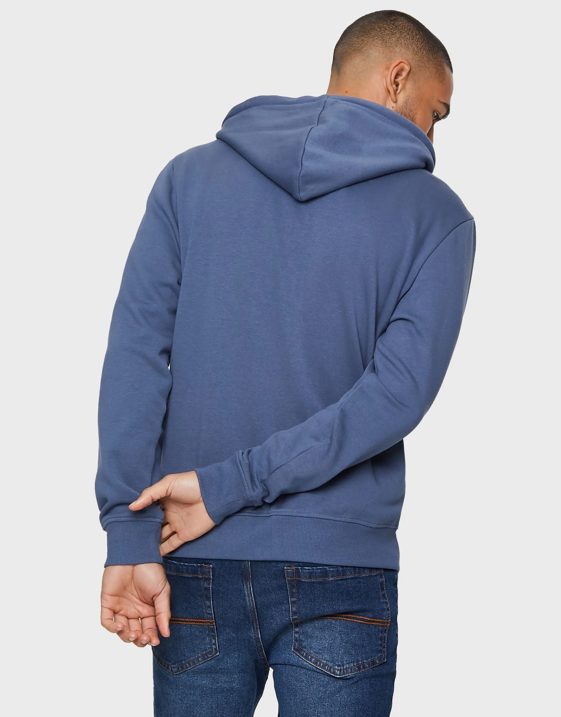 Men's Denim Blue Zip-Through Hoodie sold by Threadbare product image thumbnail 2