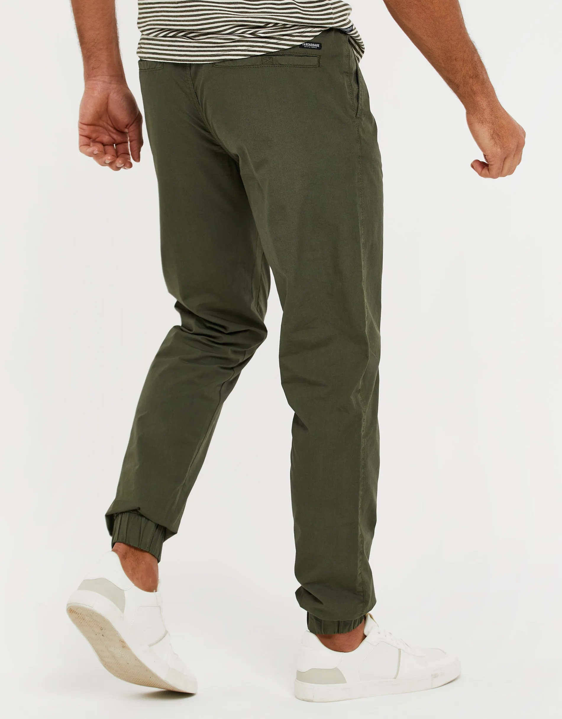 Men's Khaki Cuffed Jogger Style Trousers sold by Threadbare product image thumbnail 2