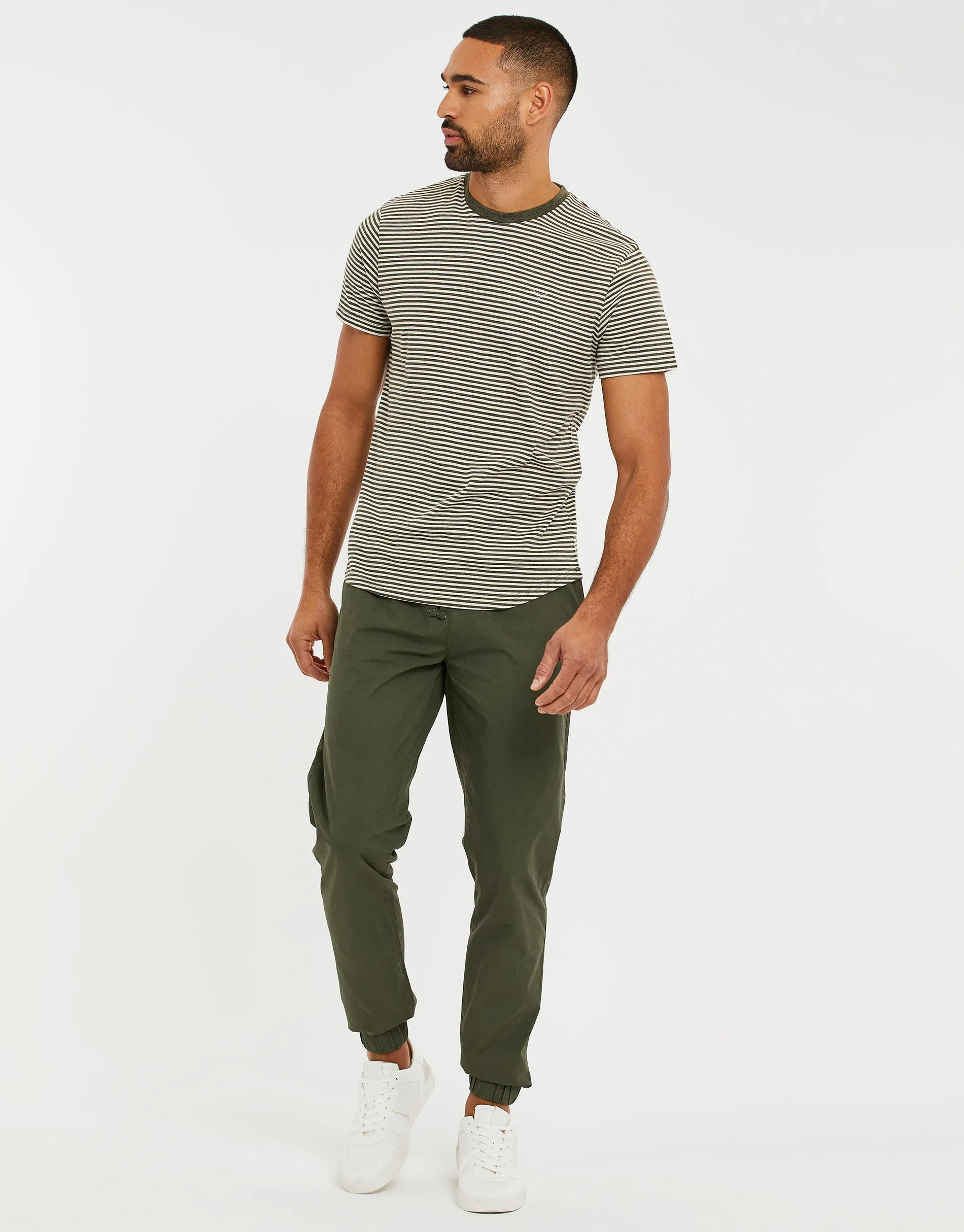 Men's Khaki Cuffed Jogger Style Trousers sold by Threadbare product image thumbnail 3