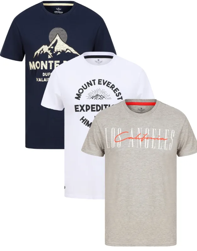 Men's LA Short Sleeve Crew Neck T-Shirts (3 Pack) sold by Threadbare