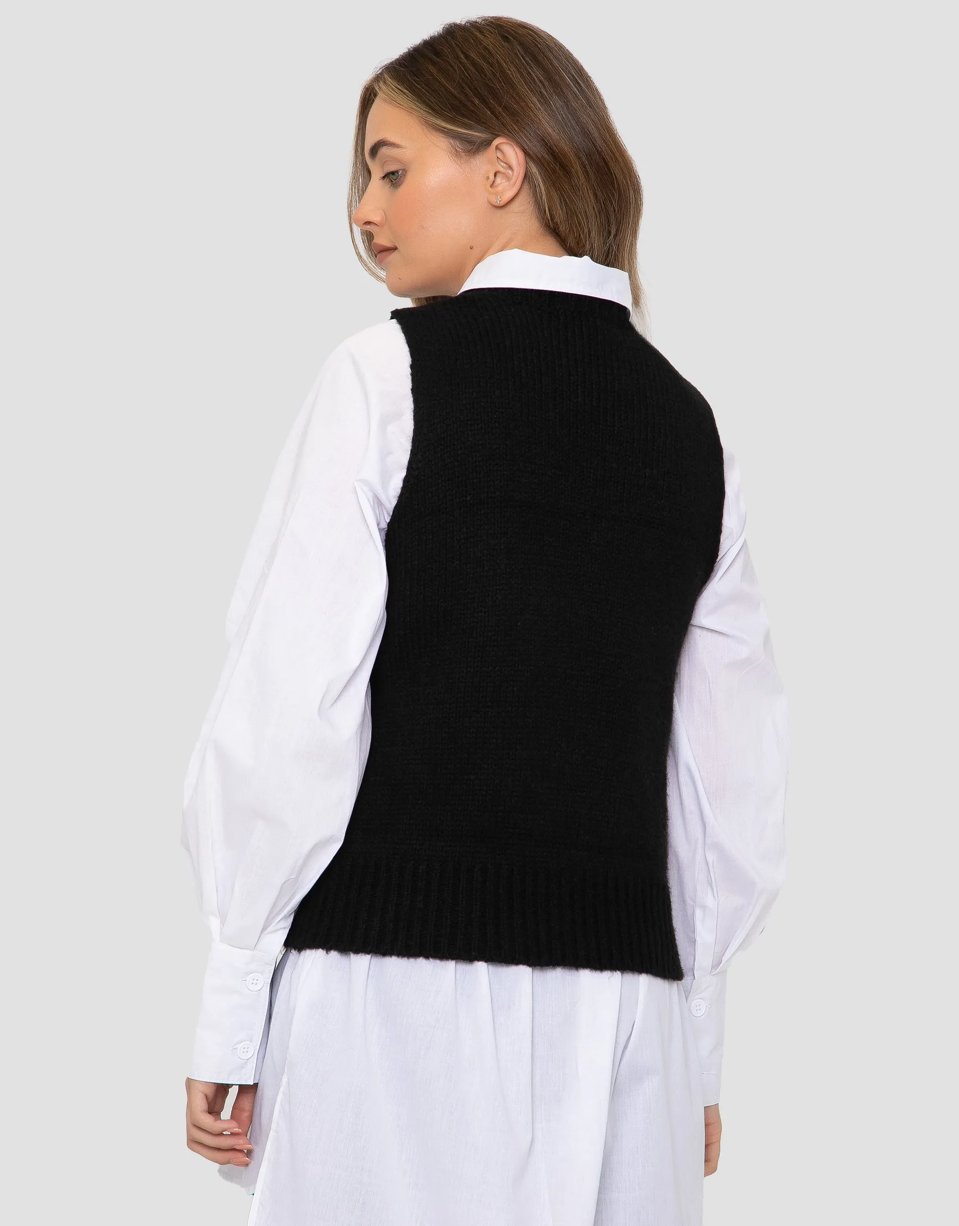 Women's Black Knitted Vest sold by Threadbare product image thumbnail 3