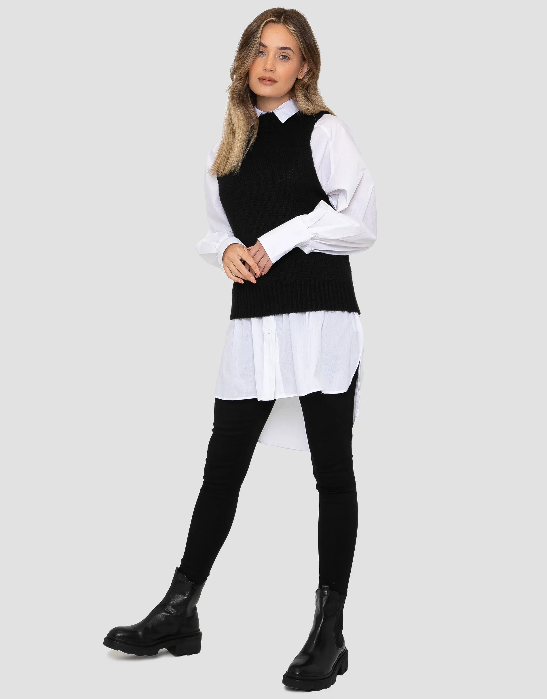 Women's Black Knitted Vest sold by Threadbare product image thumbnail 4