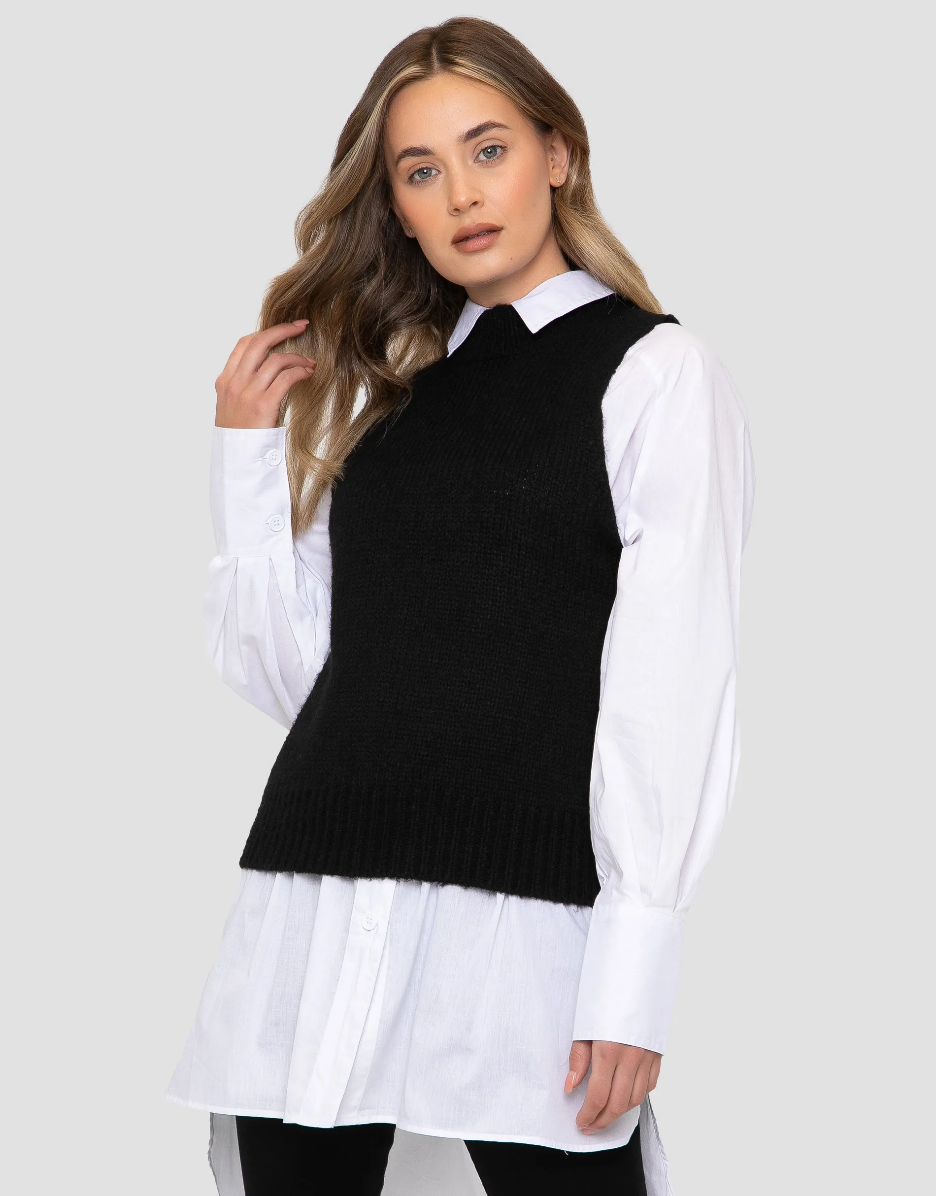 Women's Black Knitted Vest sold by Threadbare product image thumbnail 2