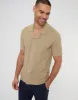 Men's Stone Revere Collar Short Sleeve Knitted Shirt sold by Threadbare