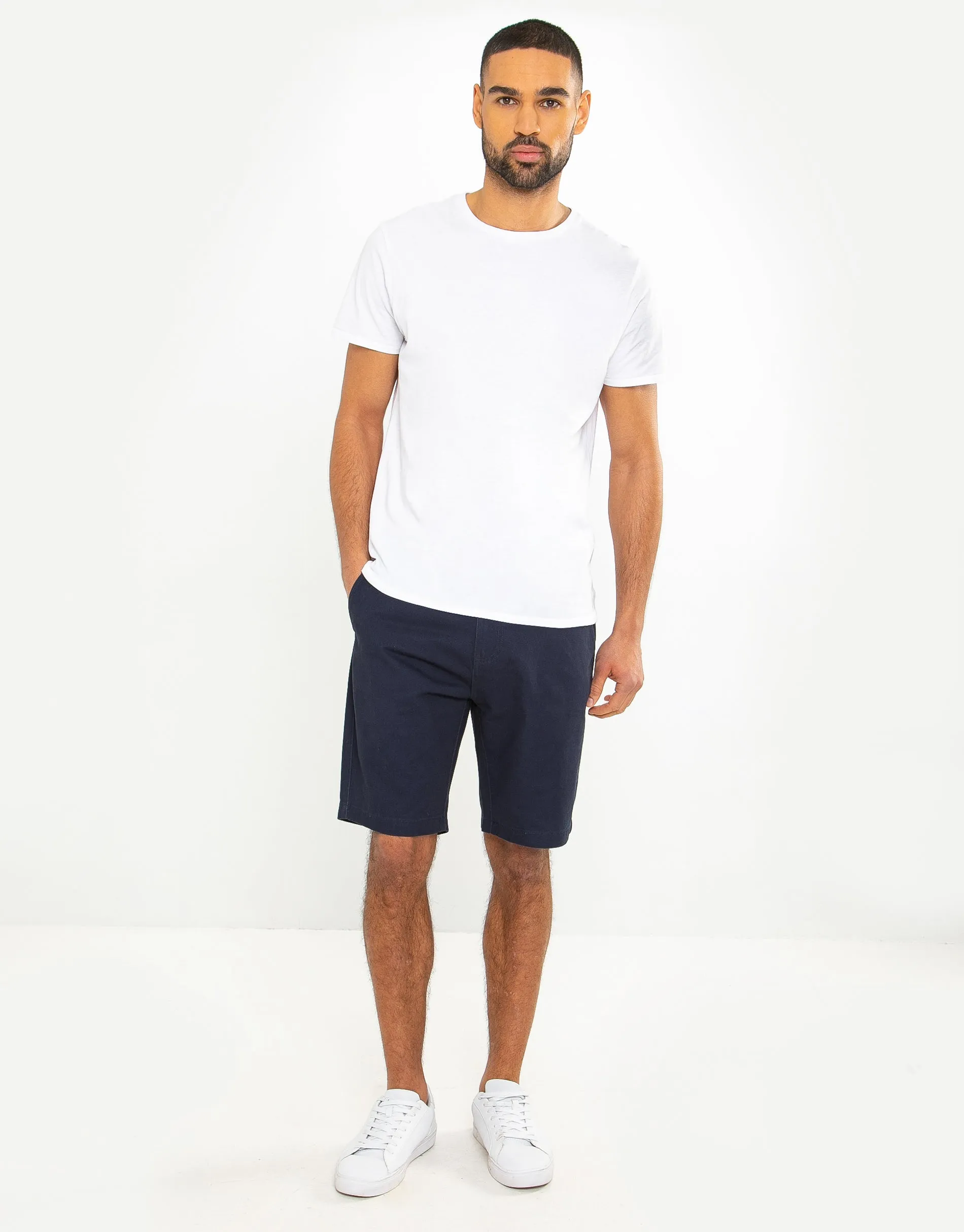 Men's Navy Cotton Chino Shorts sold by Threadbare product image thumbnail 3
