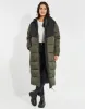 Women's Khaki Colourblock Longline Puffer Jacket sold by Threadbare
