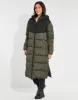 Women's Khaki Colourblock Longline Puffer Jacket sold by Threadbare