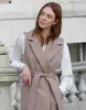 Women's Stone Belted Formal Gilet sold by Threadbare