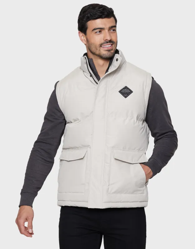 Men's Stone Padded Gilet sold by Threadbare