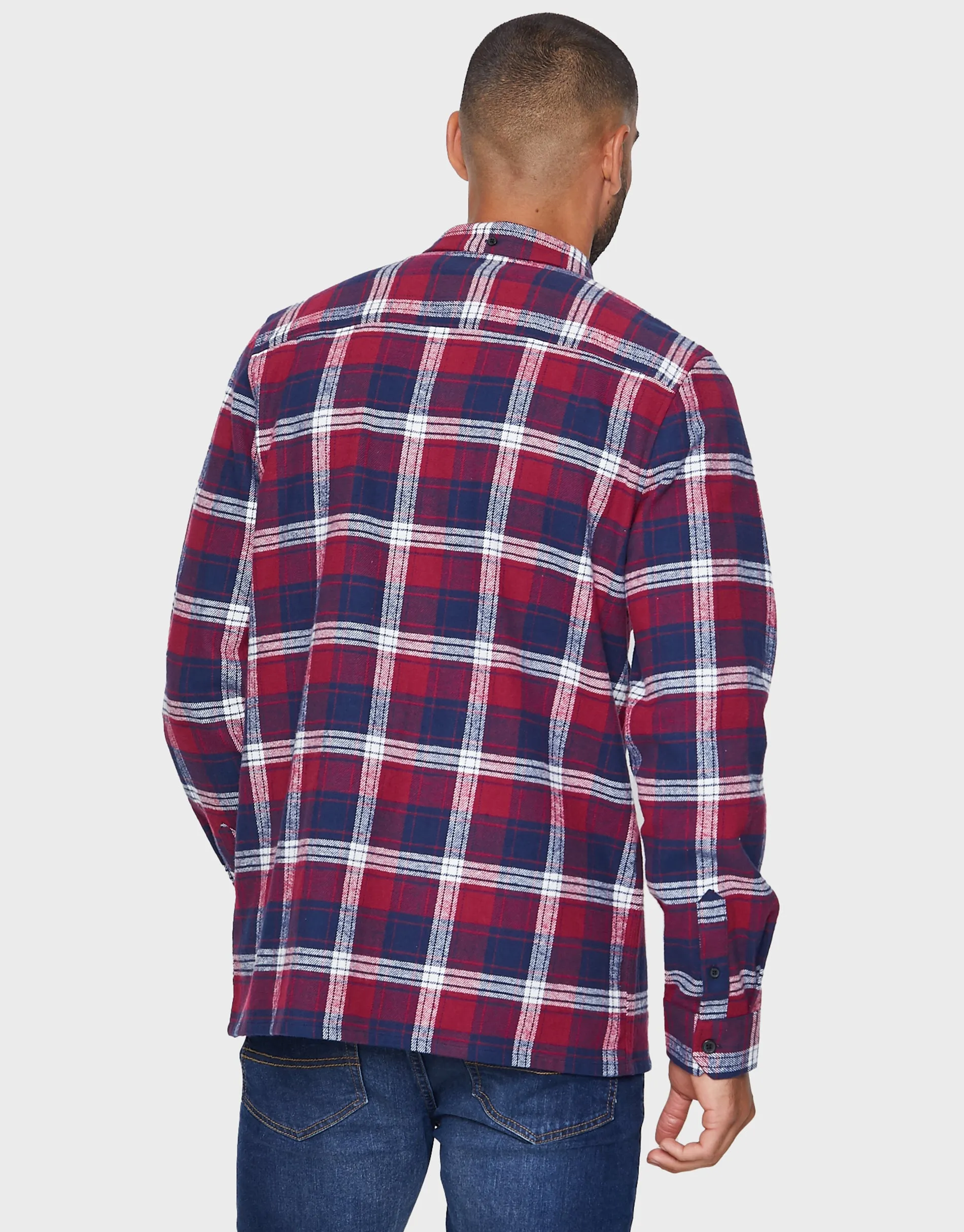 Men's Red Check Long Sleeve Shirt sold by Threadbare product image thumbnail 2