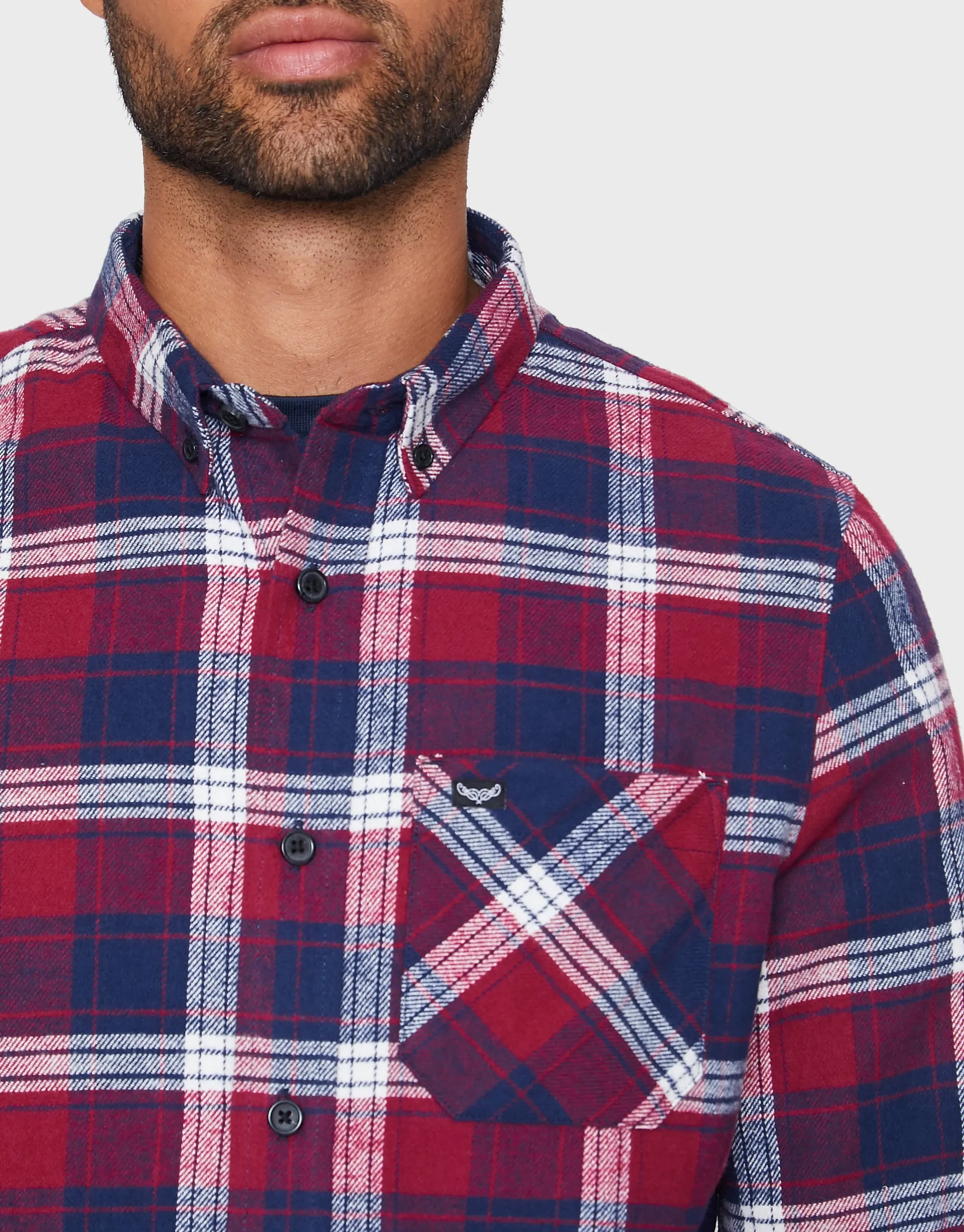 Men's Red Check Long Sleeve Shirt sold by Threadbare product image thumbnail 4
