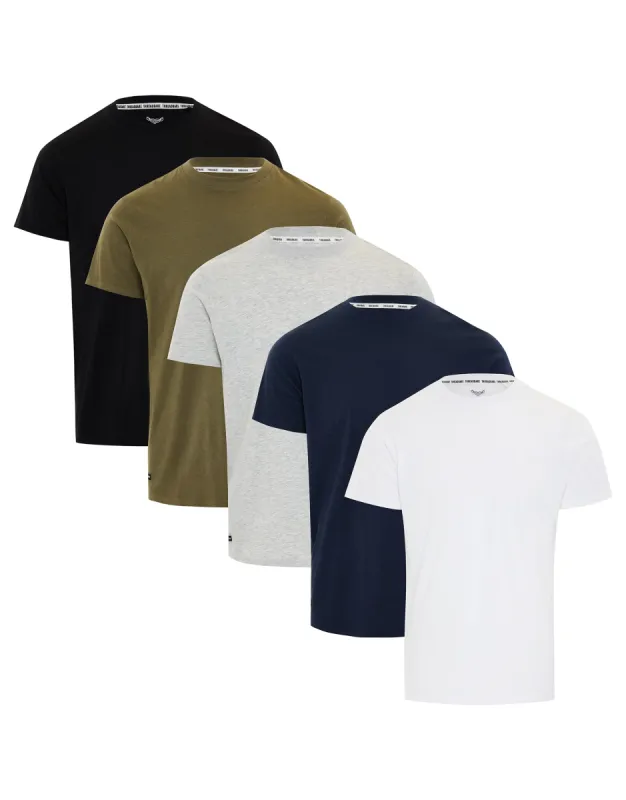 Men's Multi Essential Short Sleeve T-Shirts (5 Pack) sold by Threadbare