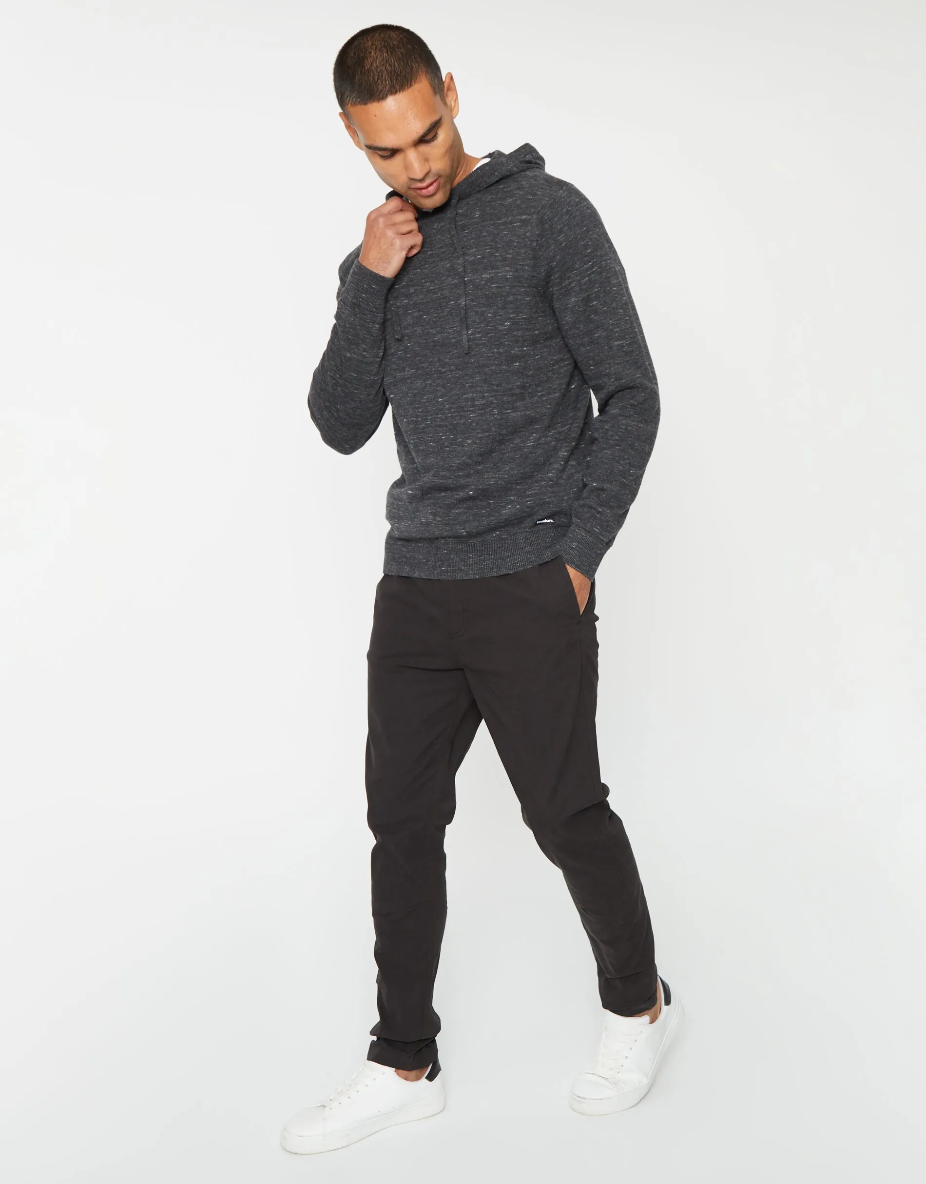 Men's Black Slim Fit Pull-On Chino Trousers sold by Threadbare product image thumbnail 3