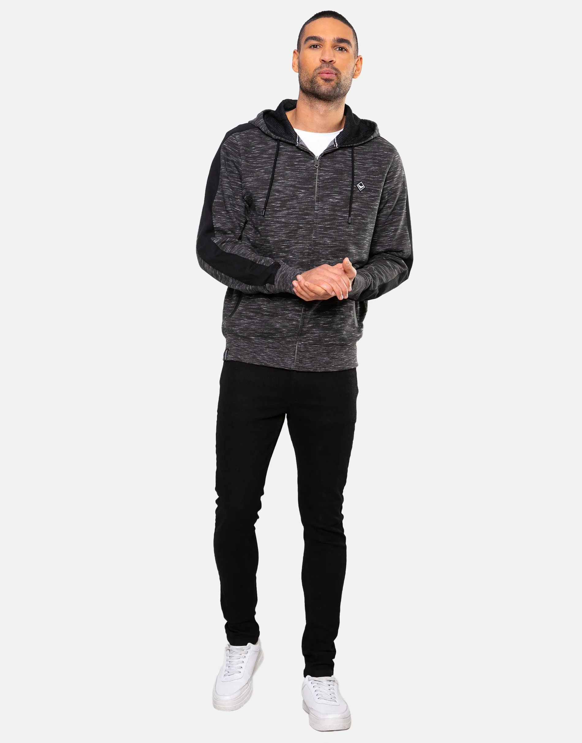 Men's Black Zip-Through Hoodie sold by Threadbare product image thumbnail 3