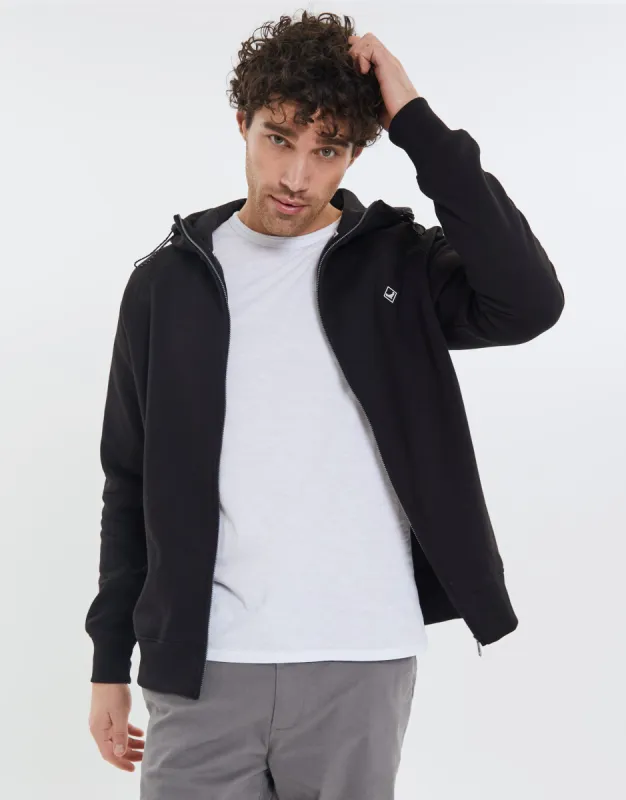 Men's Black Snood Zip Up Hoodie sold by Threadbare