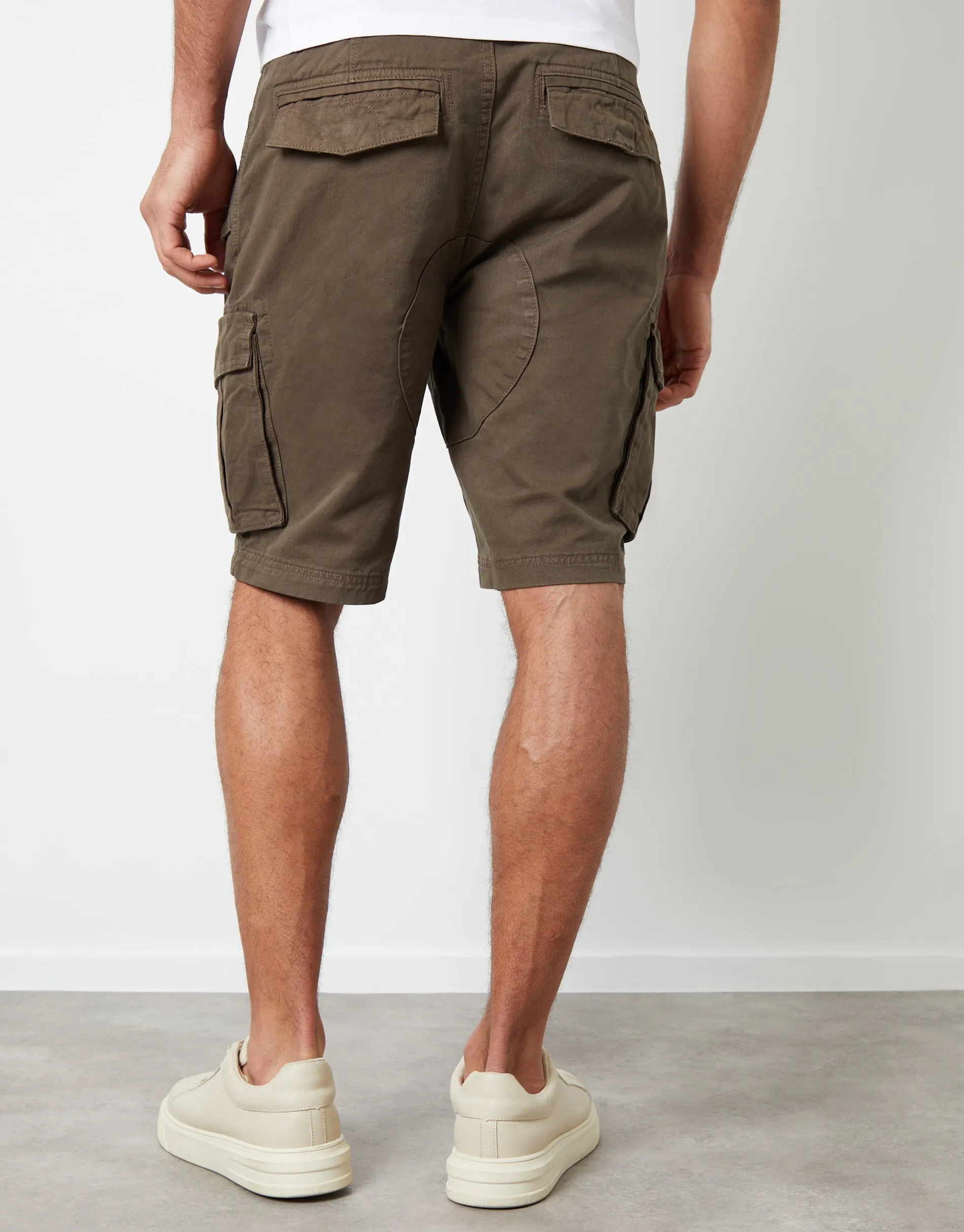 Threadbare Men's Chocolate Brown Cotton Utility Cargo Shorts sold by Threadbare product image thumbnail 2