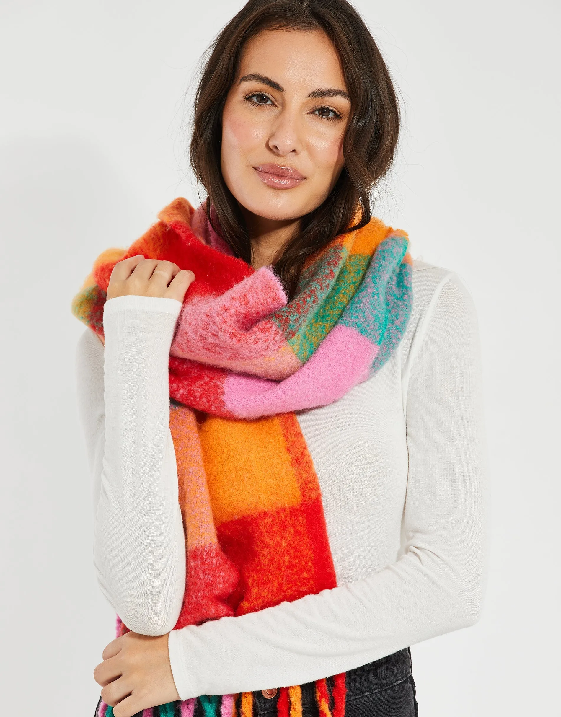Women's Multi Check Brushed Scarf sold by Threadbare product image thumbnail 2