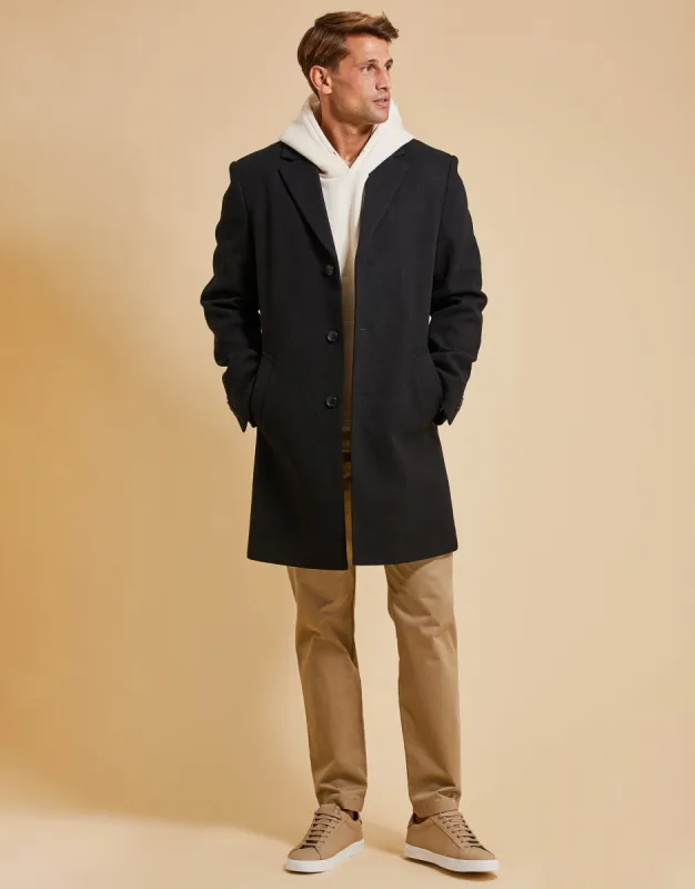 Threadbare Luxe Men's Black Tailored Coat sold by Threadbare