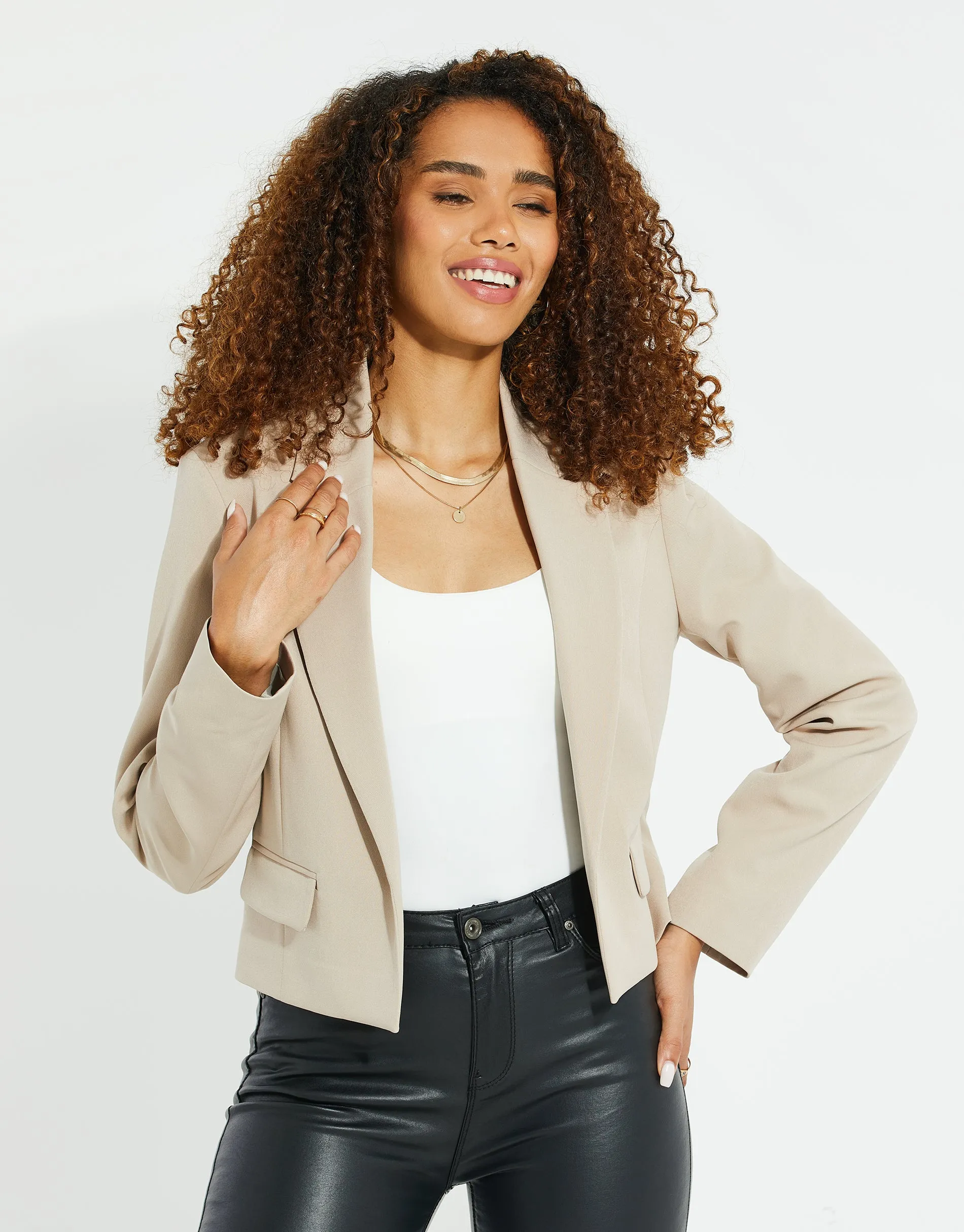 Women's Stone Cropped Blazer sold by Threadbare