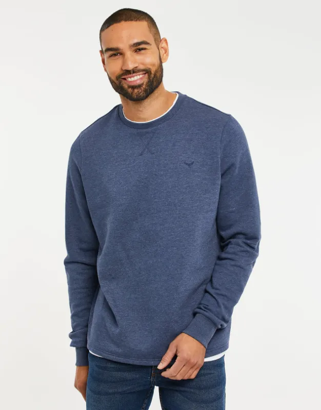 Men's Denim Blue Mock T-Shirt Sweatshirt sold by Threadbare