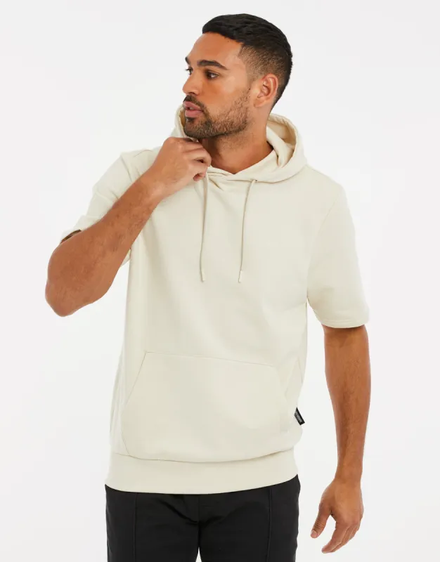 Men's Stone Short Sleeve Pullover Hoodie sold by Threadbare