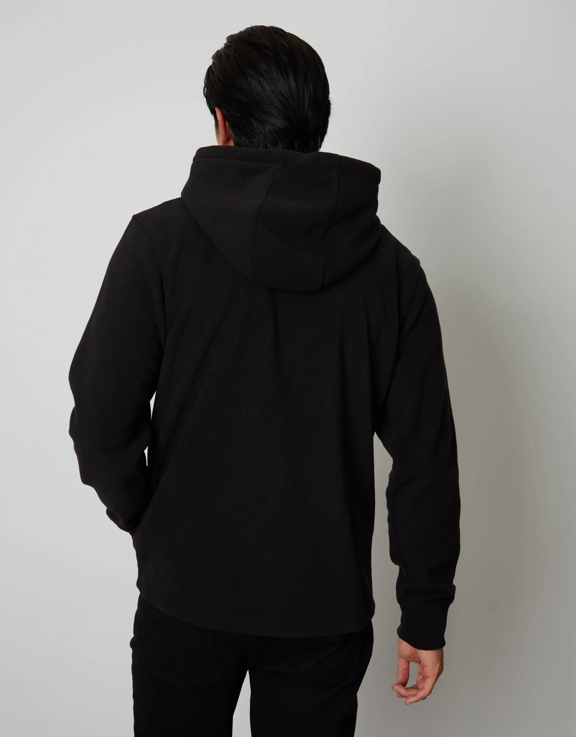 Men's Black Fitness Fleece Zip-Through Hoodie sold by Threadbare product image thumbnail 2