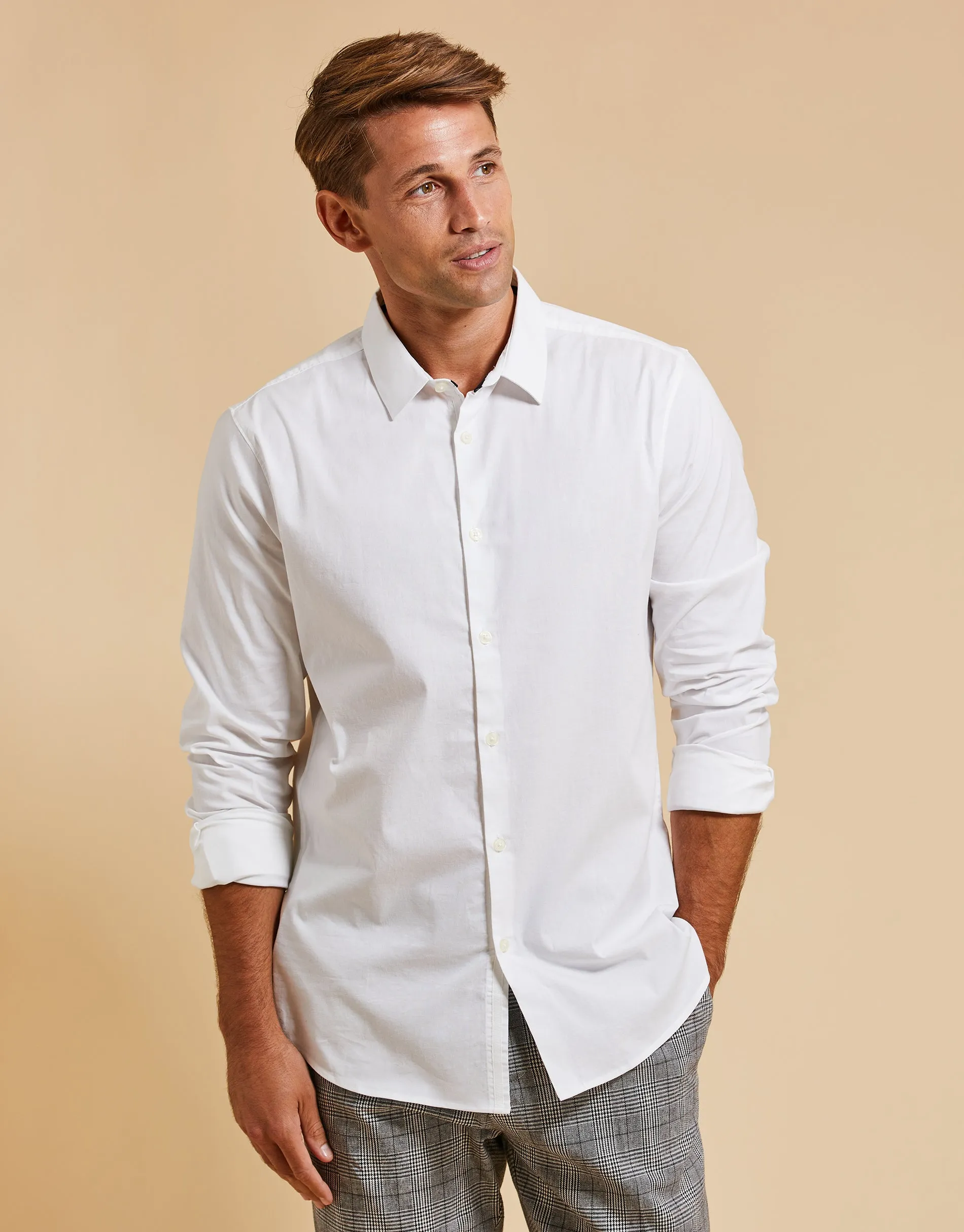 Threadbare Luxe Men's White Long Sleeve Shirt sold by Threadbare product image thumbnail 3