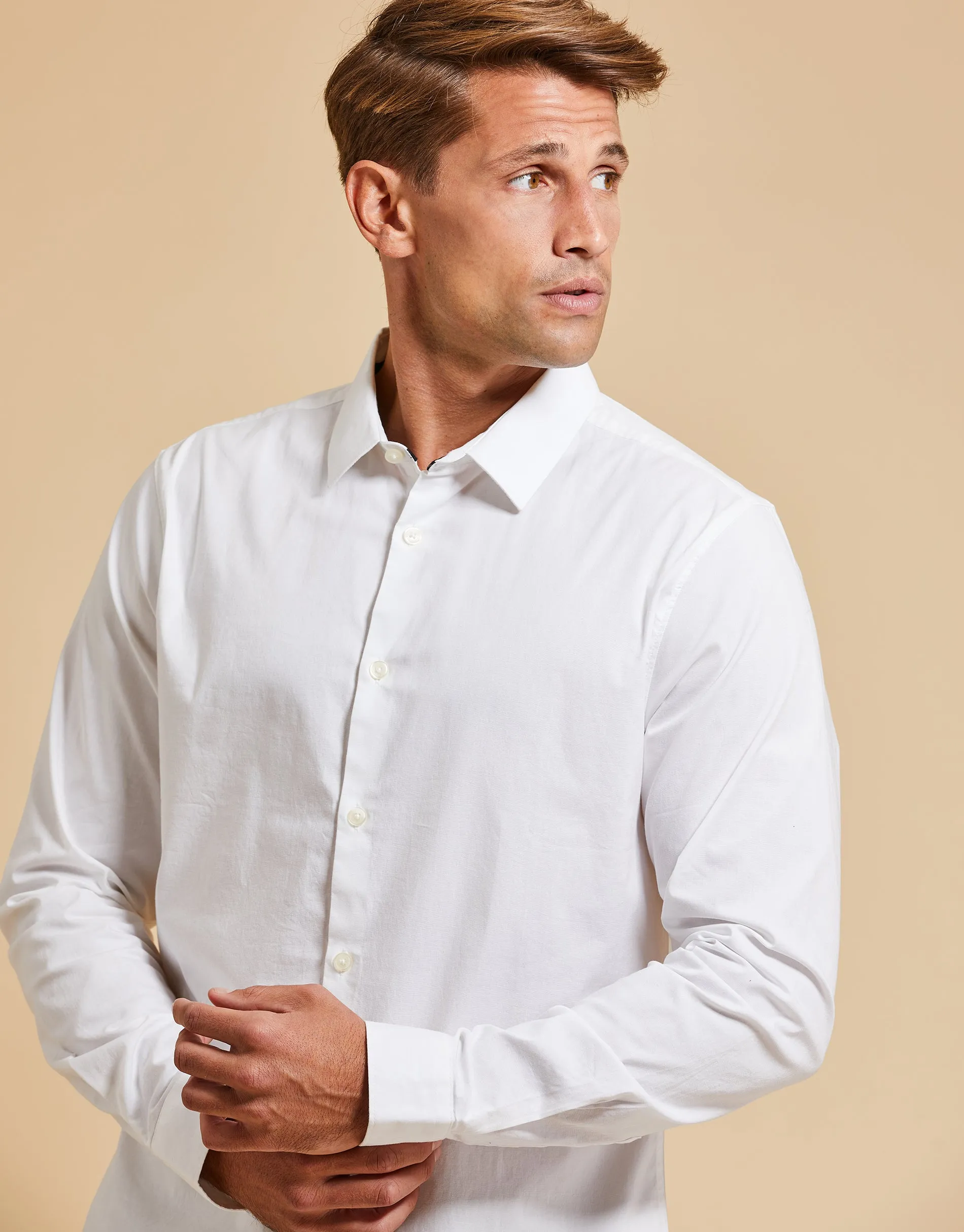 Threadbare Luxe Men's White Long Sleeve Shirt sold by Threadbare product image thumbnail 4
